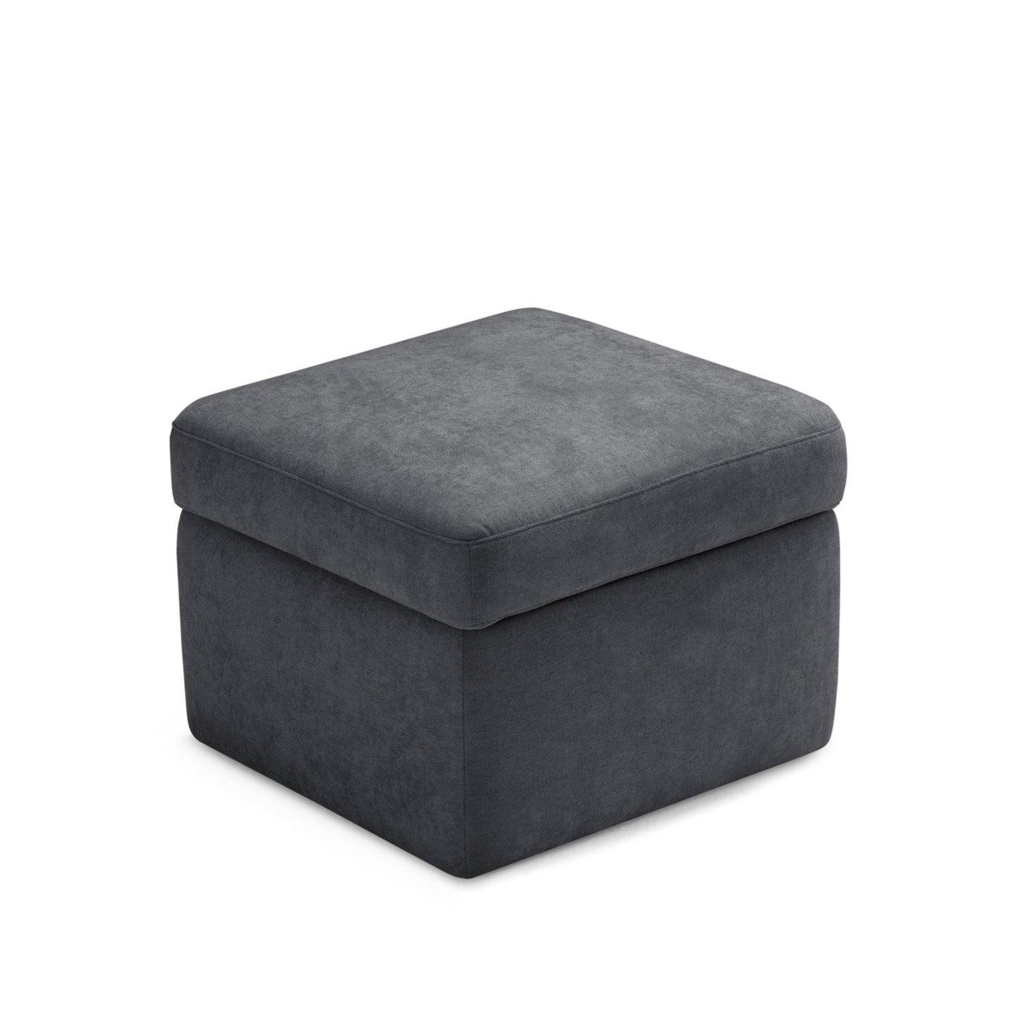 Pouf VULGANO rangement Made in Italy en tissu chenille gris foncé