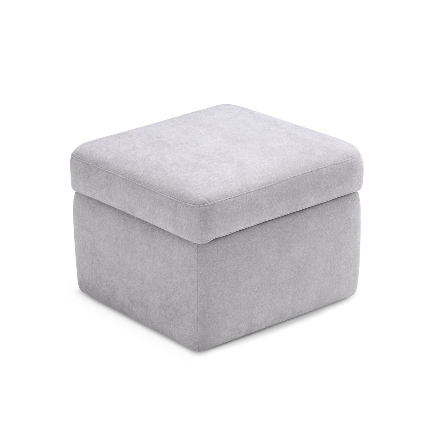 Pouf VULGANO rangement Made in Italy en tissu chenille gris clair