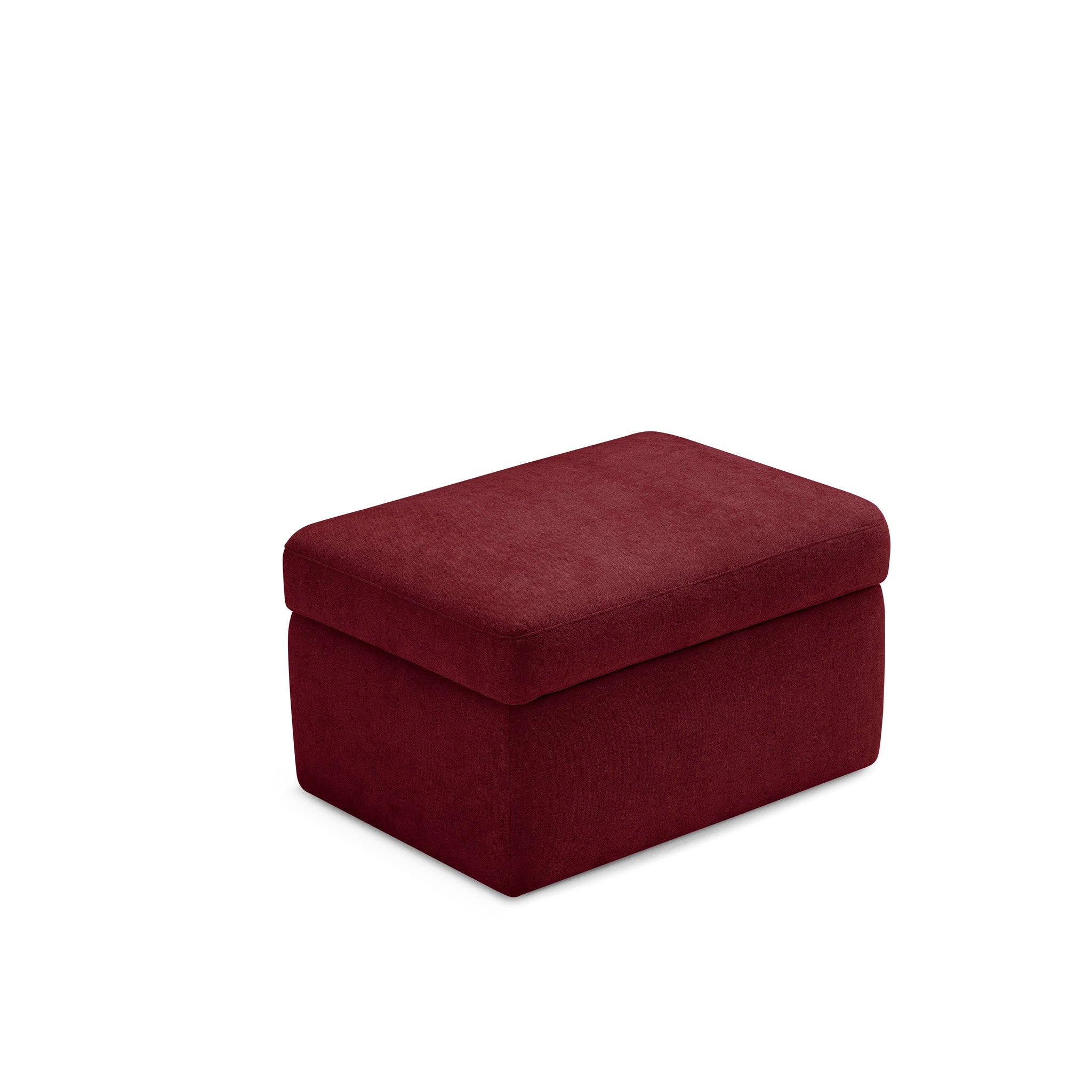 Pouf VULGANO rangement Made in Italy en tissu chenille bordeaux