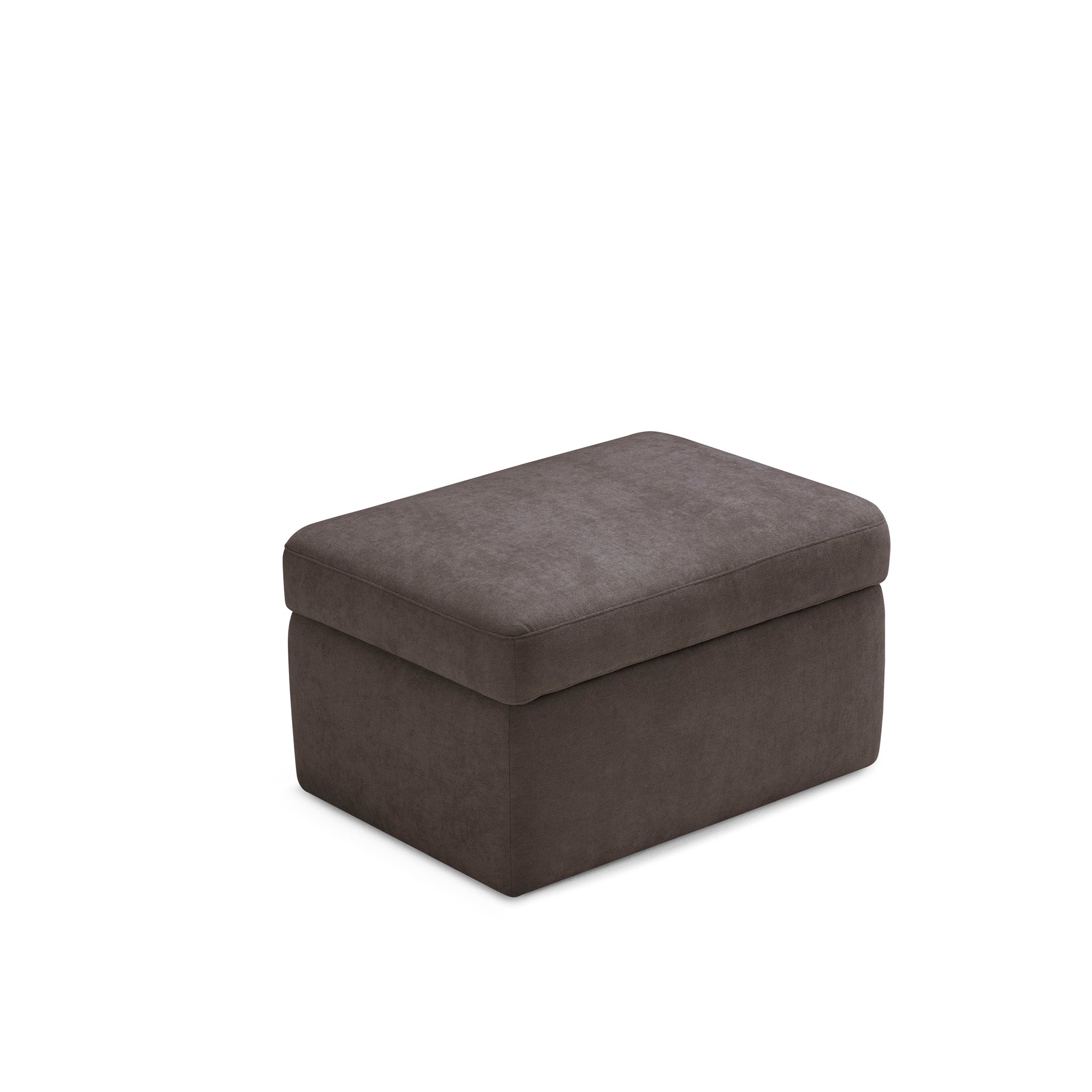 Pouf VULGANO rangement Made in Italy en tissu chenille marron
