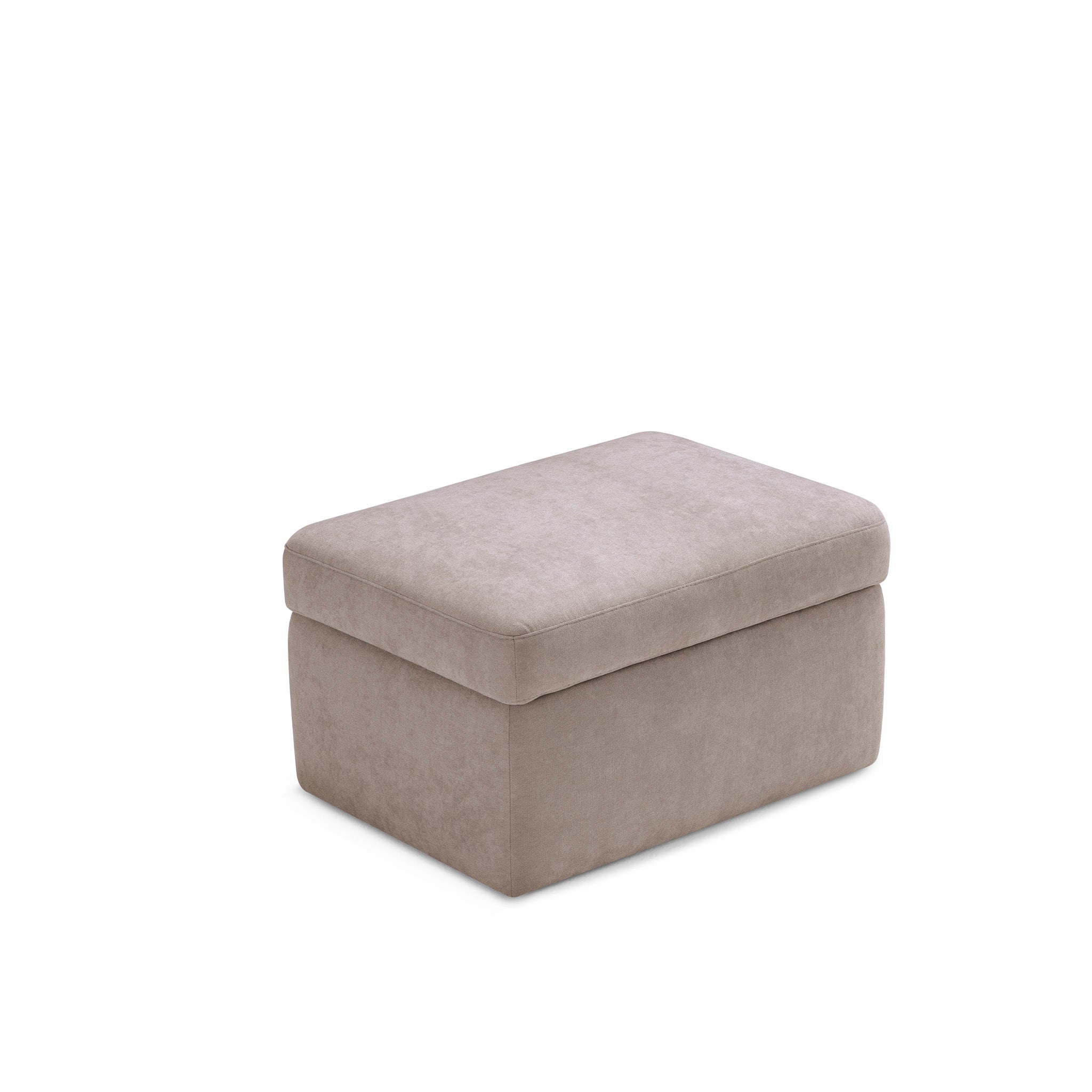Pouf rangement Made in Italy en tissu chenille camel - VULGANO