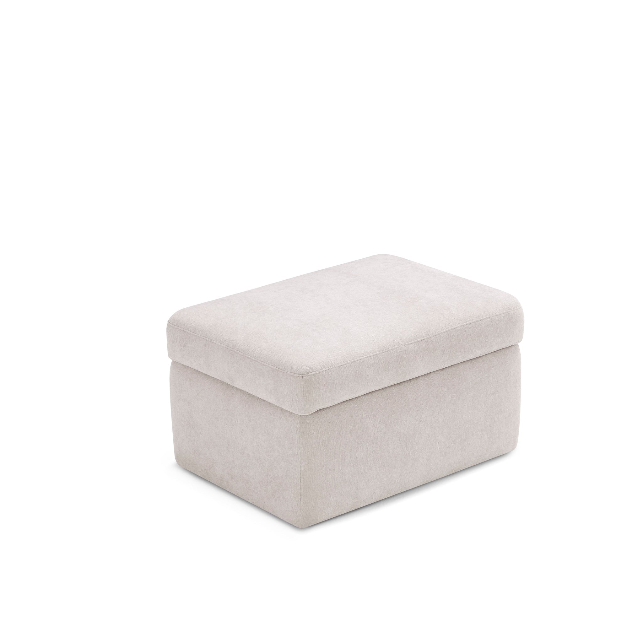 Pouf VULGANO rangement Made in Italy en tissu chenille beige