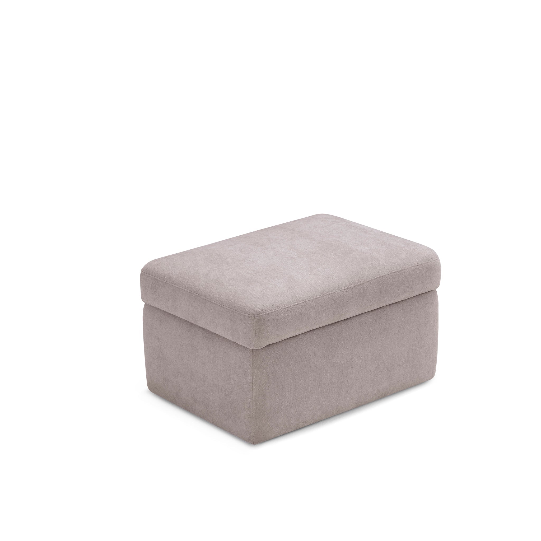 Pouf VULGANO rangement Made in Italy en tissu chenille gris tourterelle