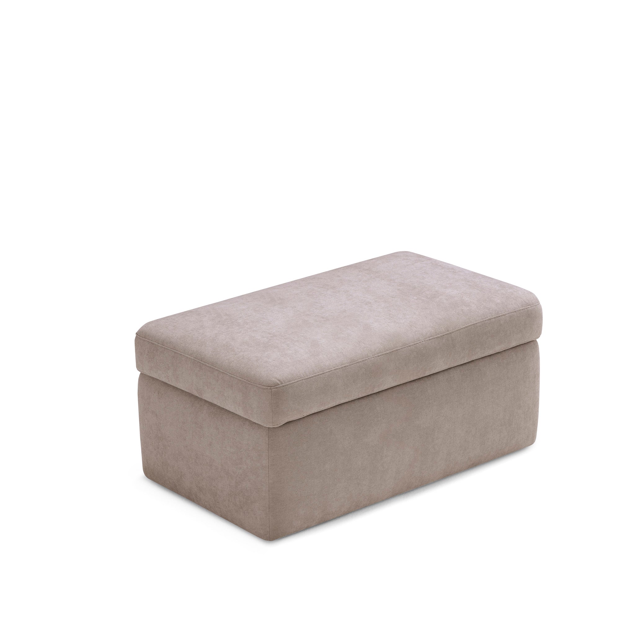 Pouf rangement Made in Italy en tissu chenille camel - VULGANO
