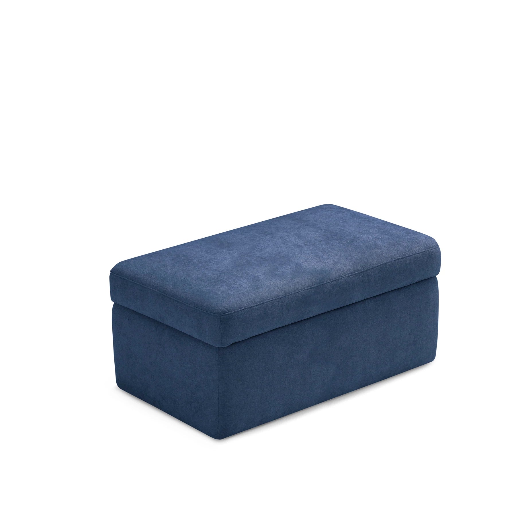 Pouf VULGANO rangement Made in Italy en tissu chenille bleu