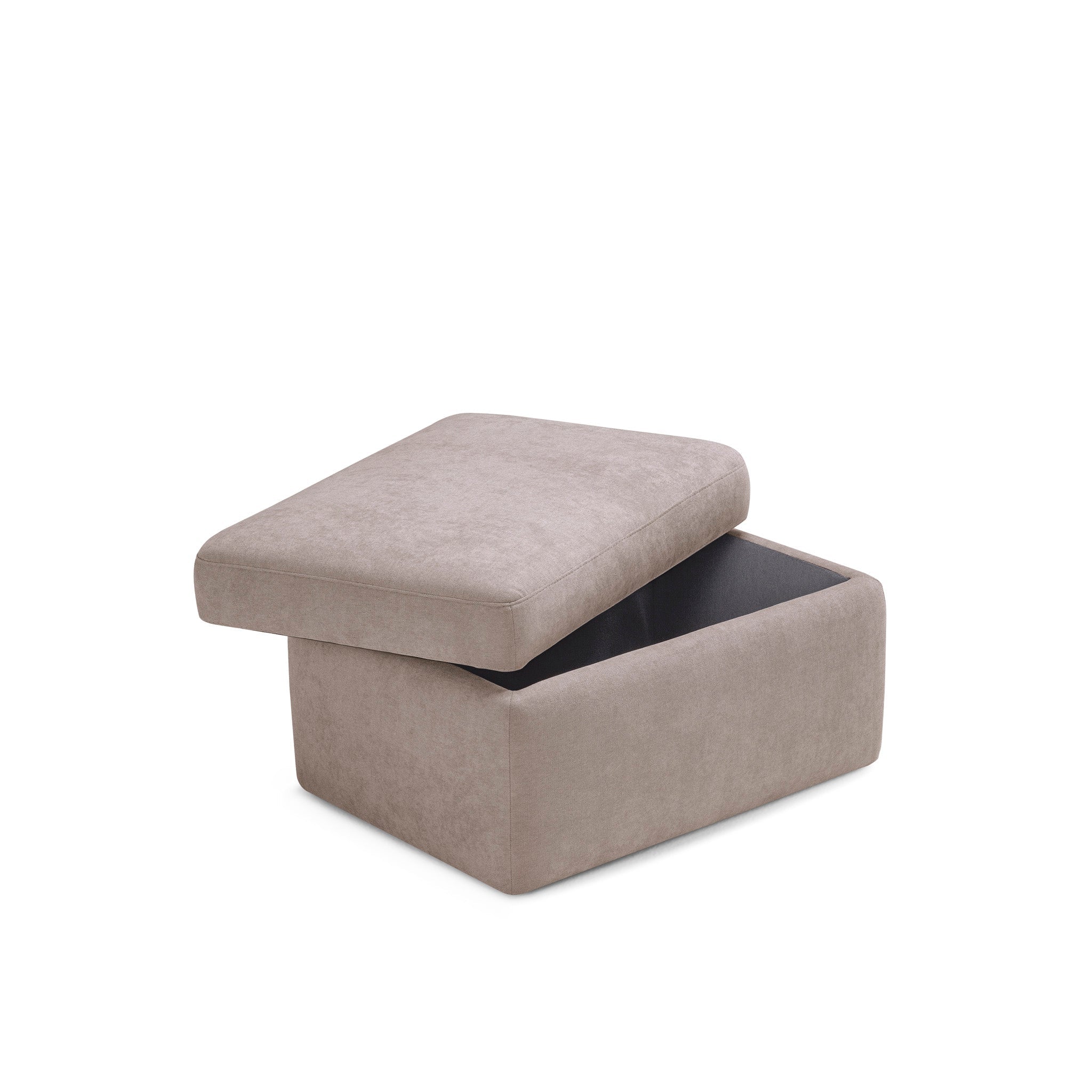 Pouf rangement Made in Italy en tissu chenille camel - VULGANO
