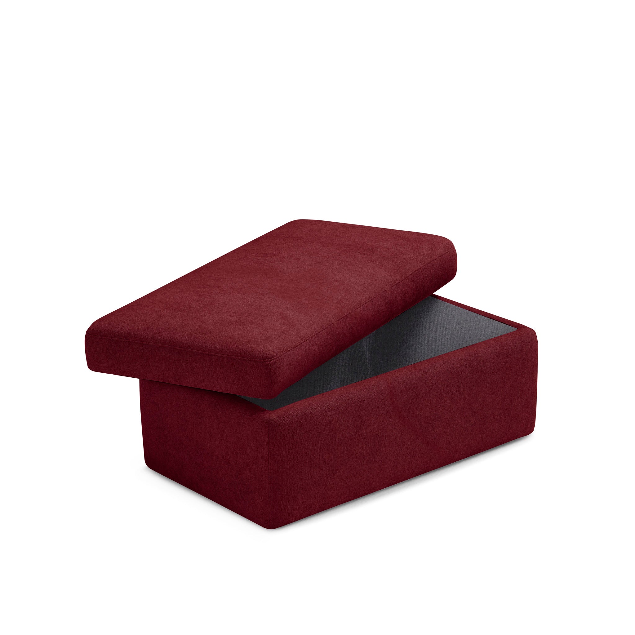 Pouf VULGANO rangement Made in Italy en tissu chenille bordeaux
