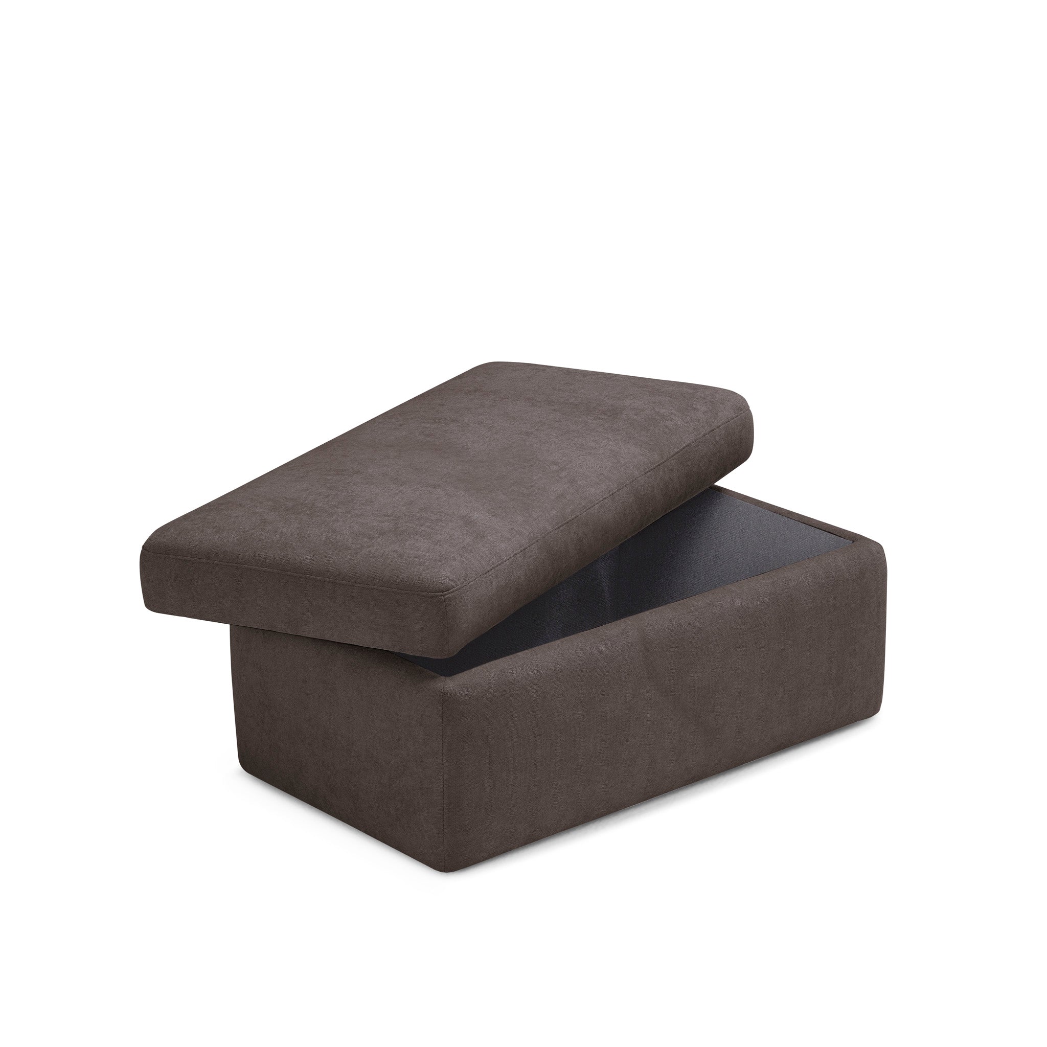Pouf VULGANO rangement Made in Italy en tissu chenille marron