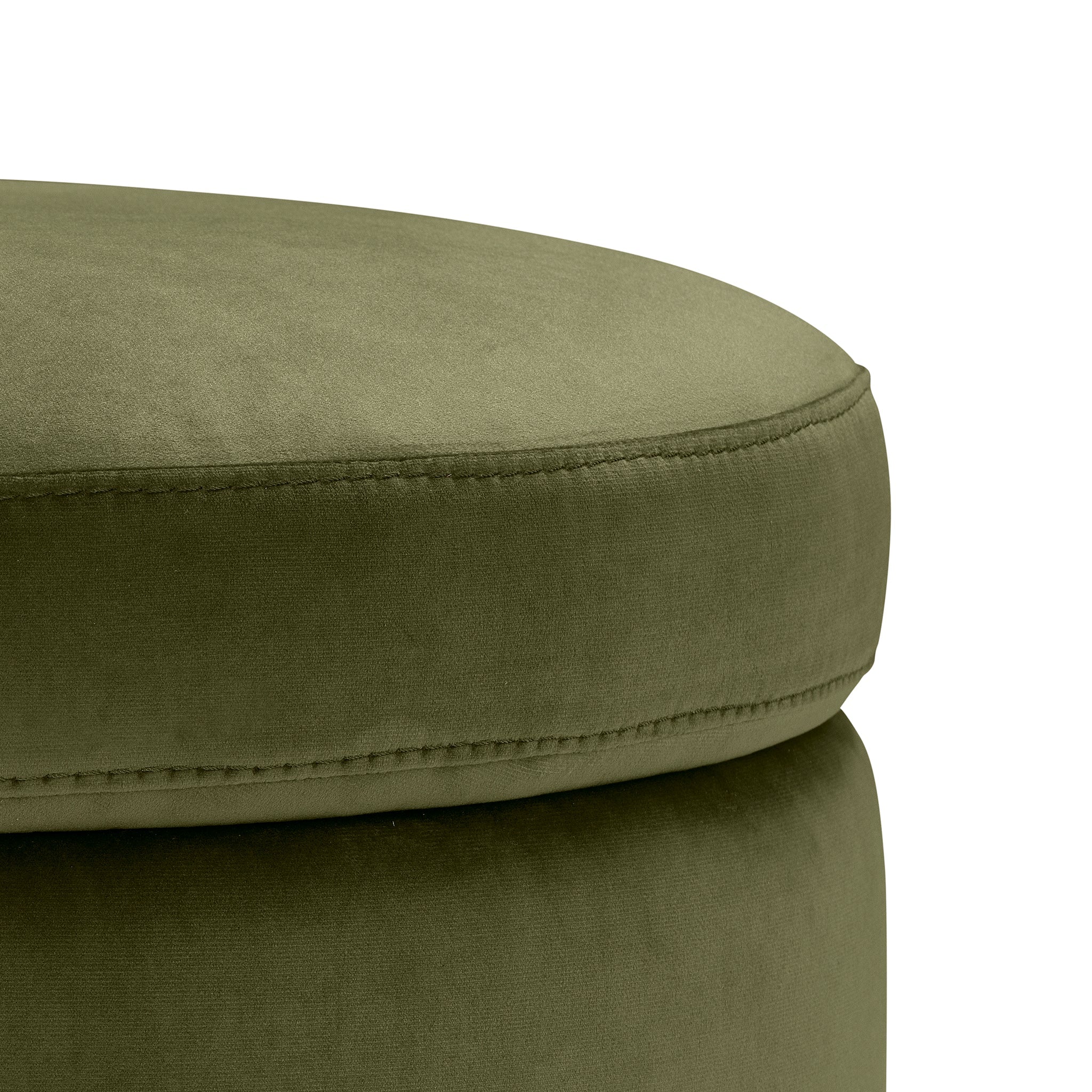 Pouf rangement rond Made in Italy en velours vert Paranà