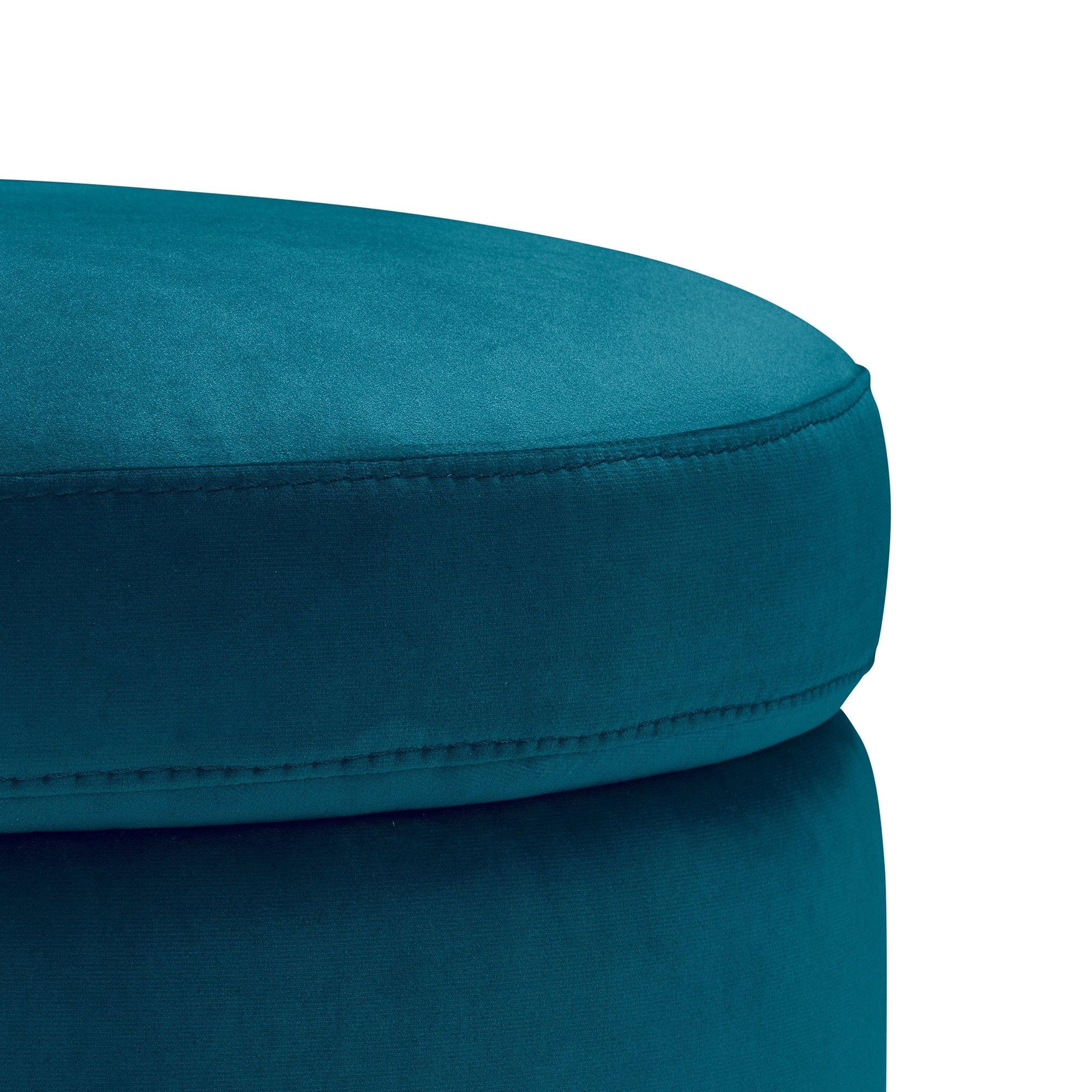 Pouf rangement rond Made in Italy en Velours pétrole Paranà