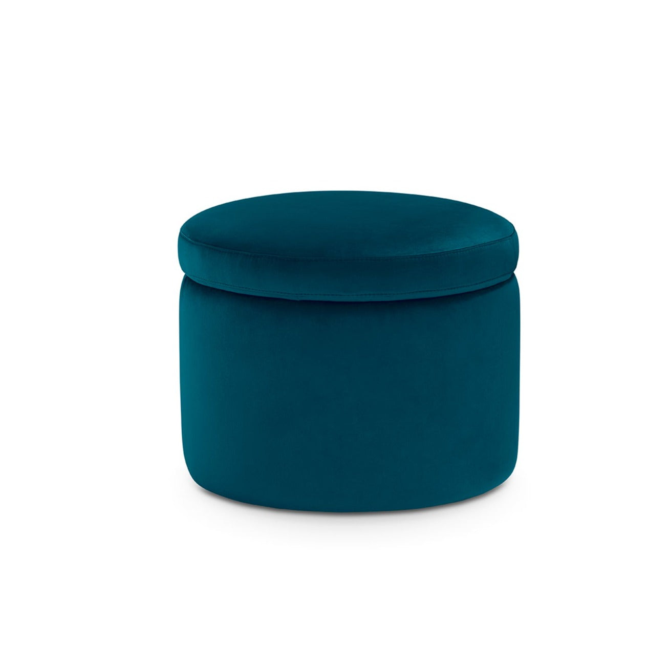Pouf rangement rond Made in Italy en Velours pétrole Paranà