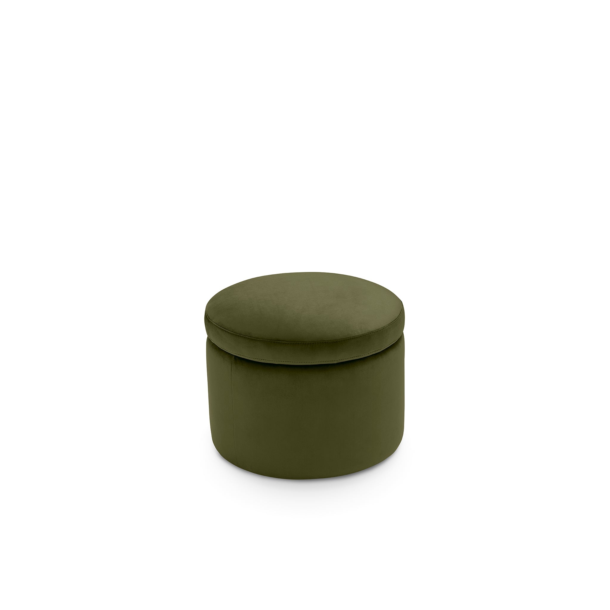 Pouf rangement rond Made in Italy en velours vert Paranà
