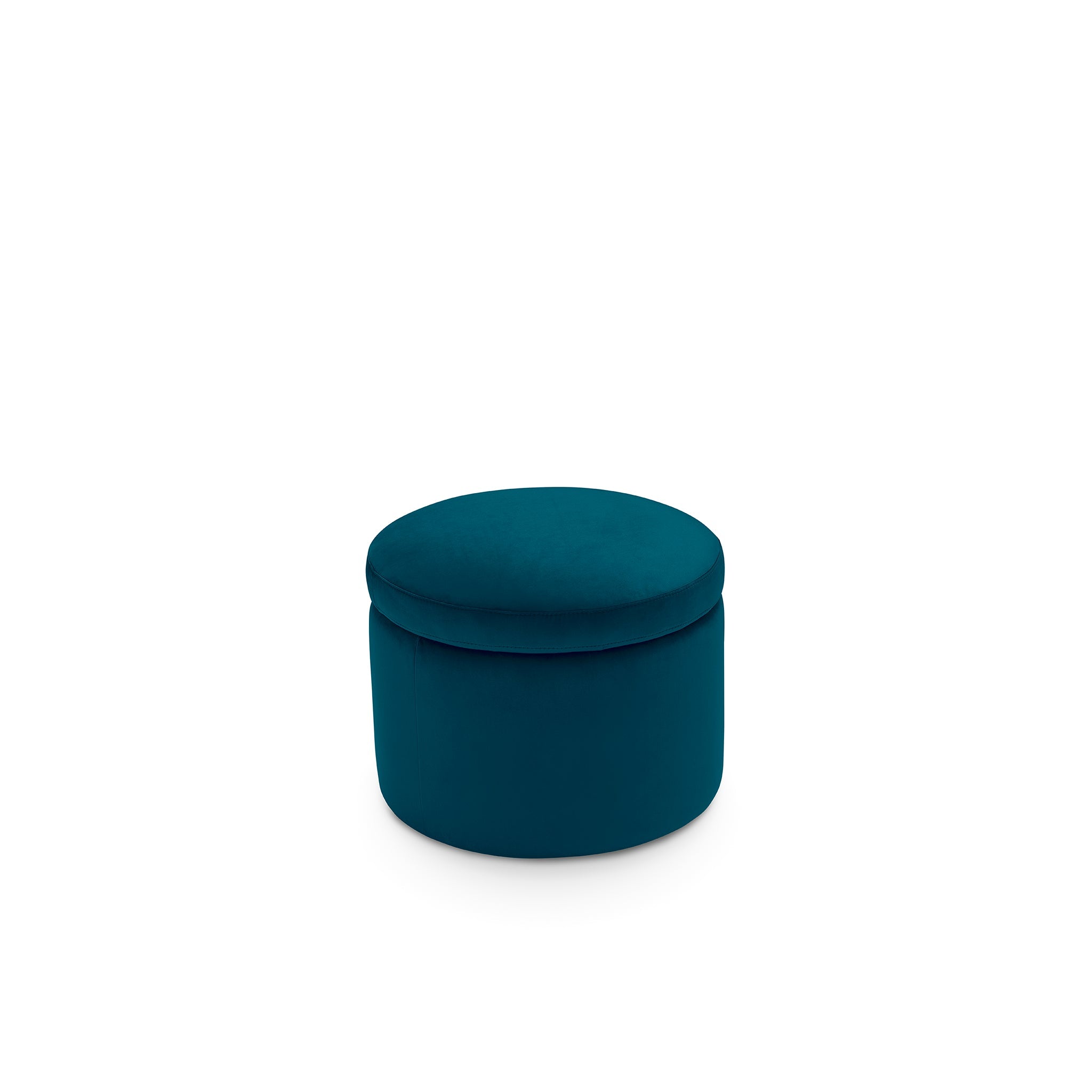 Pouf rangement rond Made in Italy en Velours pétrole Paranà