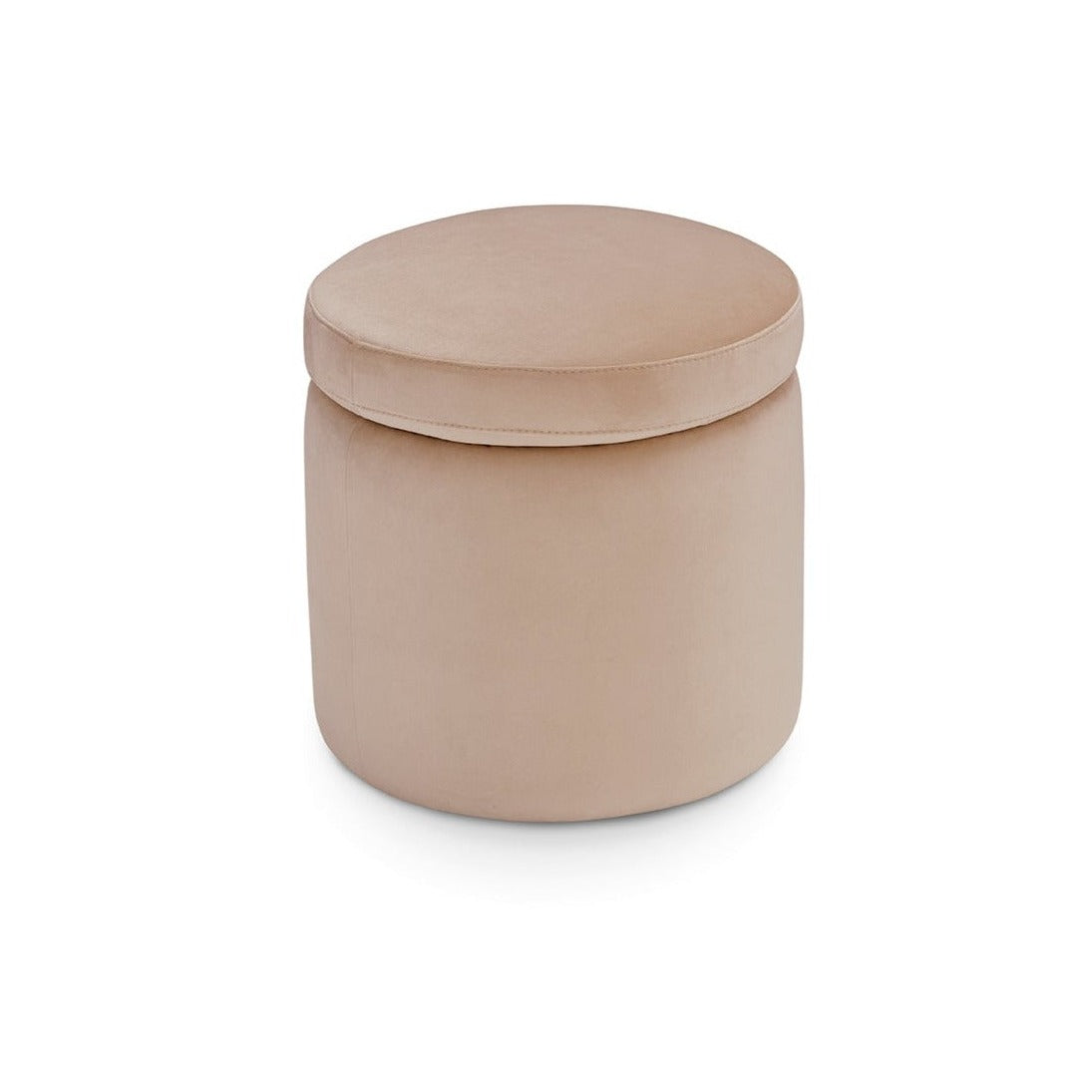 Pouf rangement rond Made in Italy en velours camel - Paranà