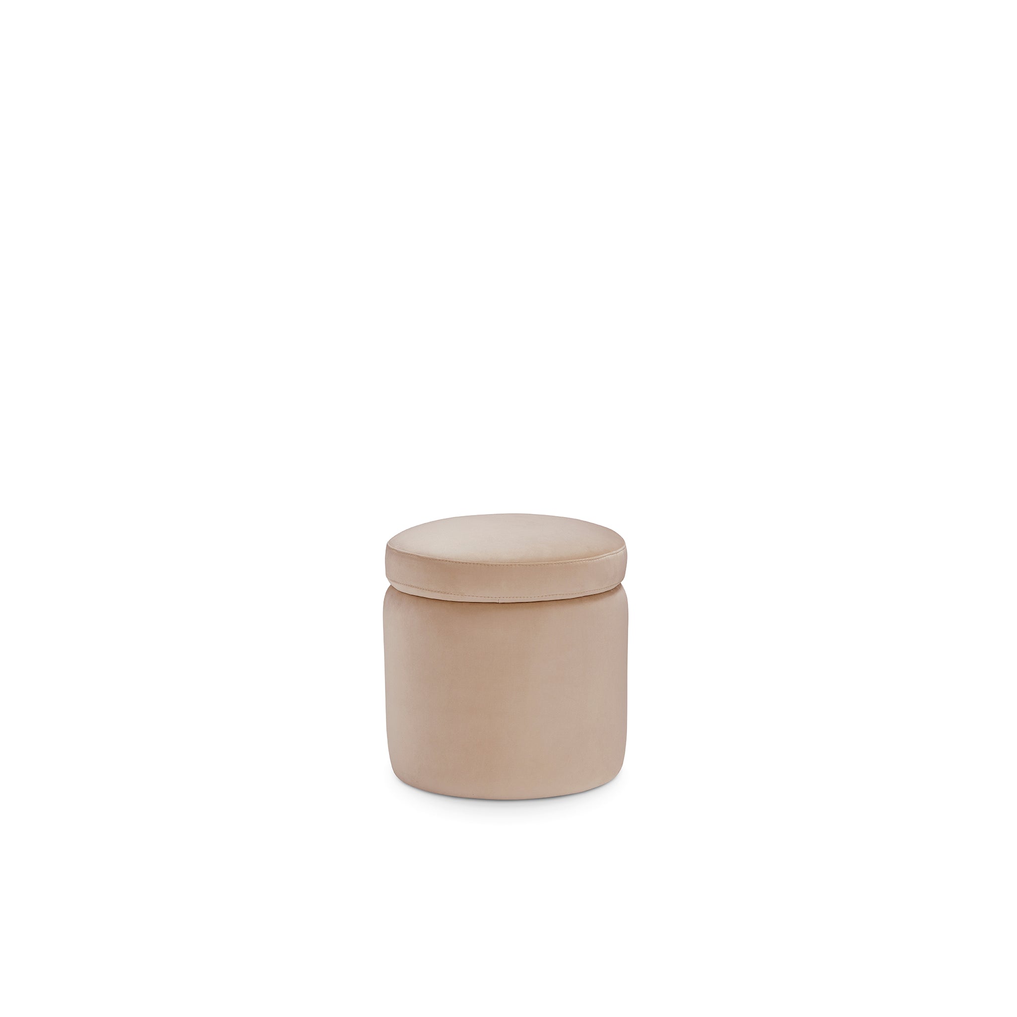 Pouf rangement rond Made in Italy en velours camel - Paranà