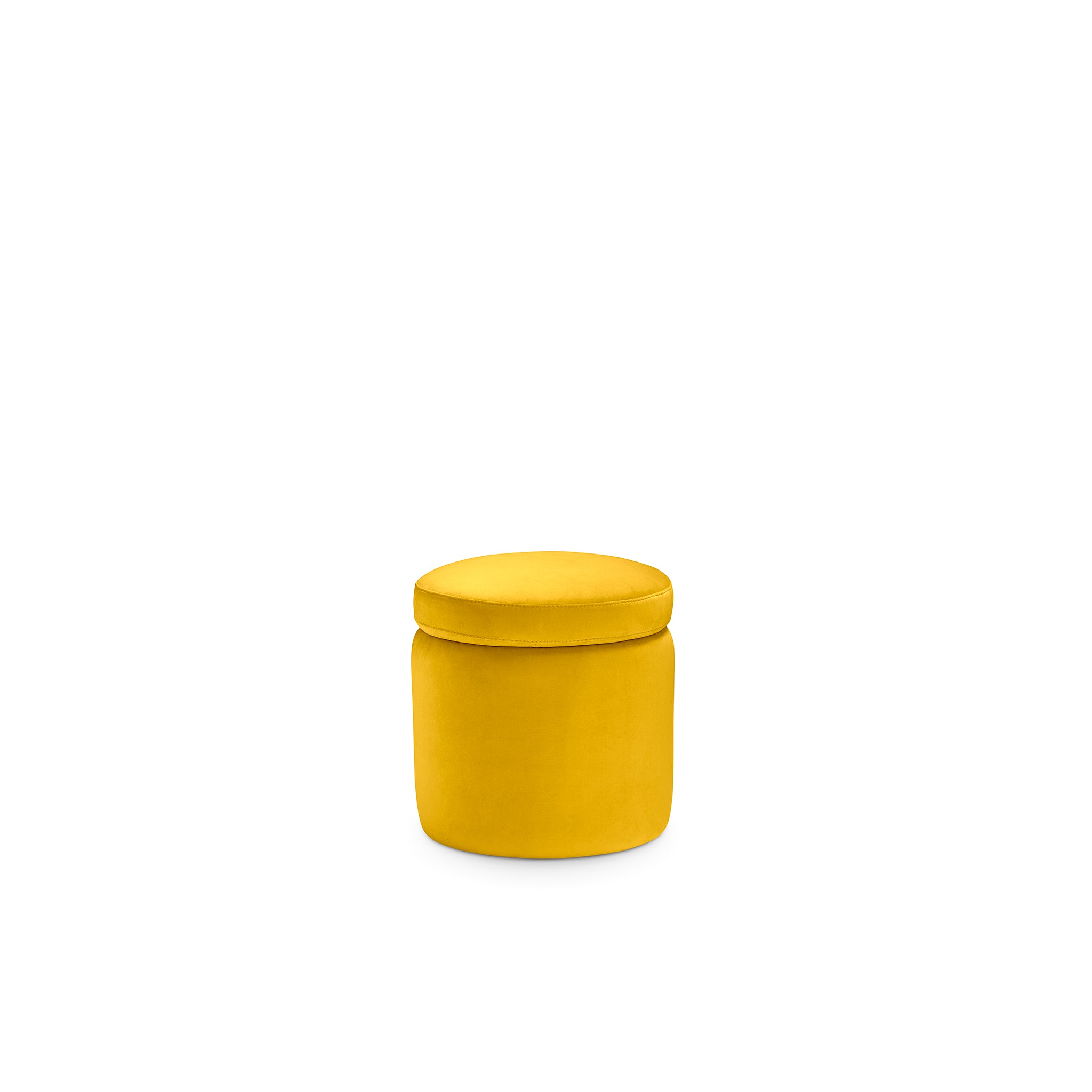 Pouf rangement rond Made in Italy en velours jaune - Paranà