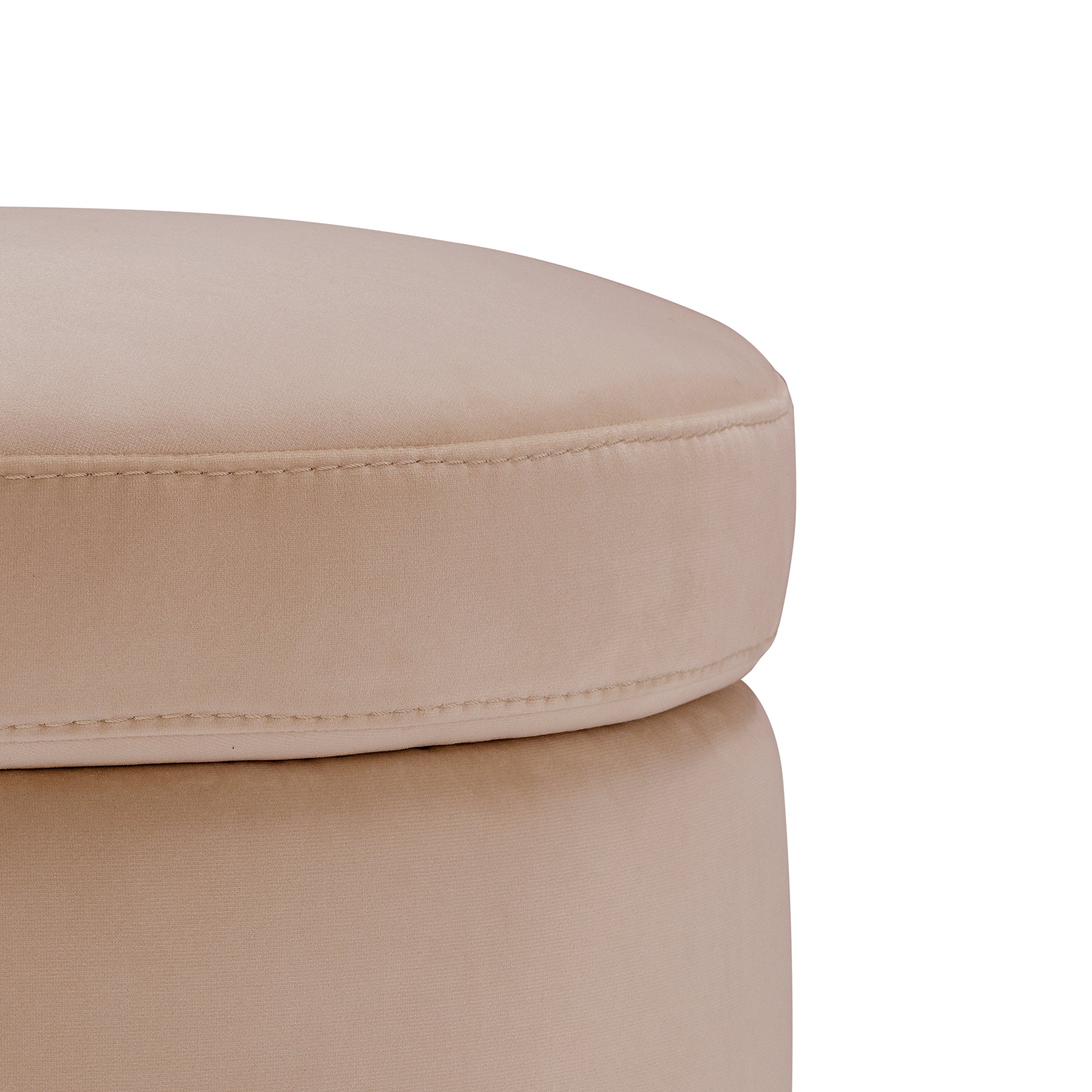 Pouf rangement rond Made in Italy en velours camel - Paranà