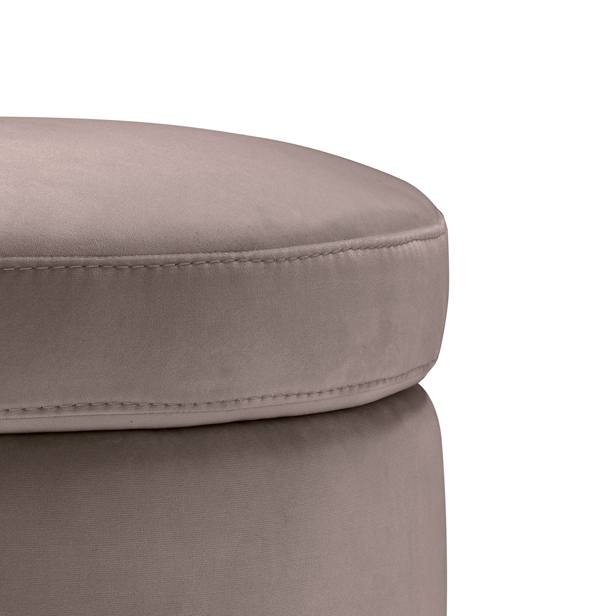 Pouf rangement rond Made in Italy en velours gris tourterelle - Paranà