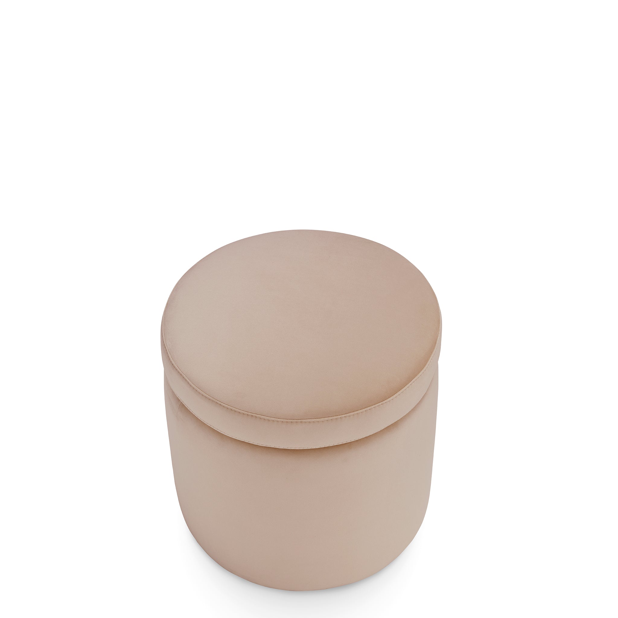 Pouf rangement rond Made in Italy en velours camel - Paranà