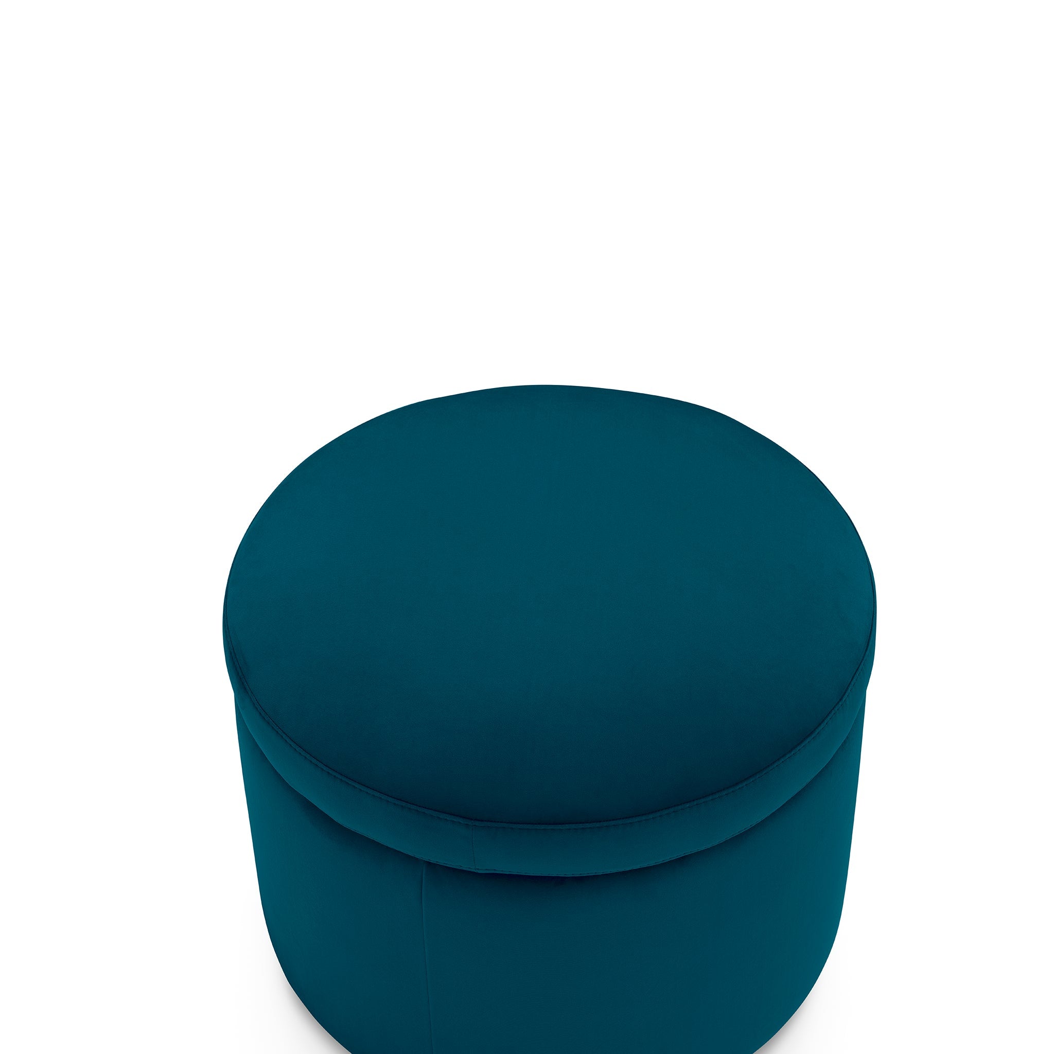 Pouf rangement rond Made in Italy en Velours pétrole Paranà