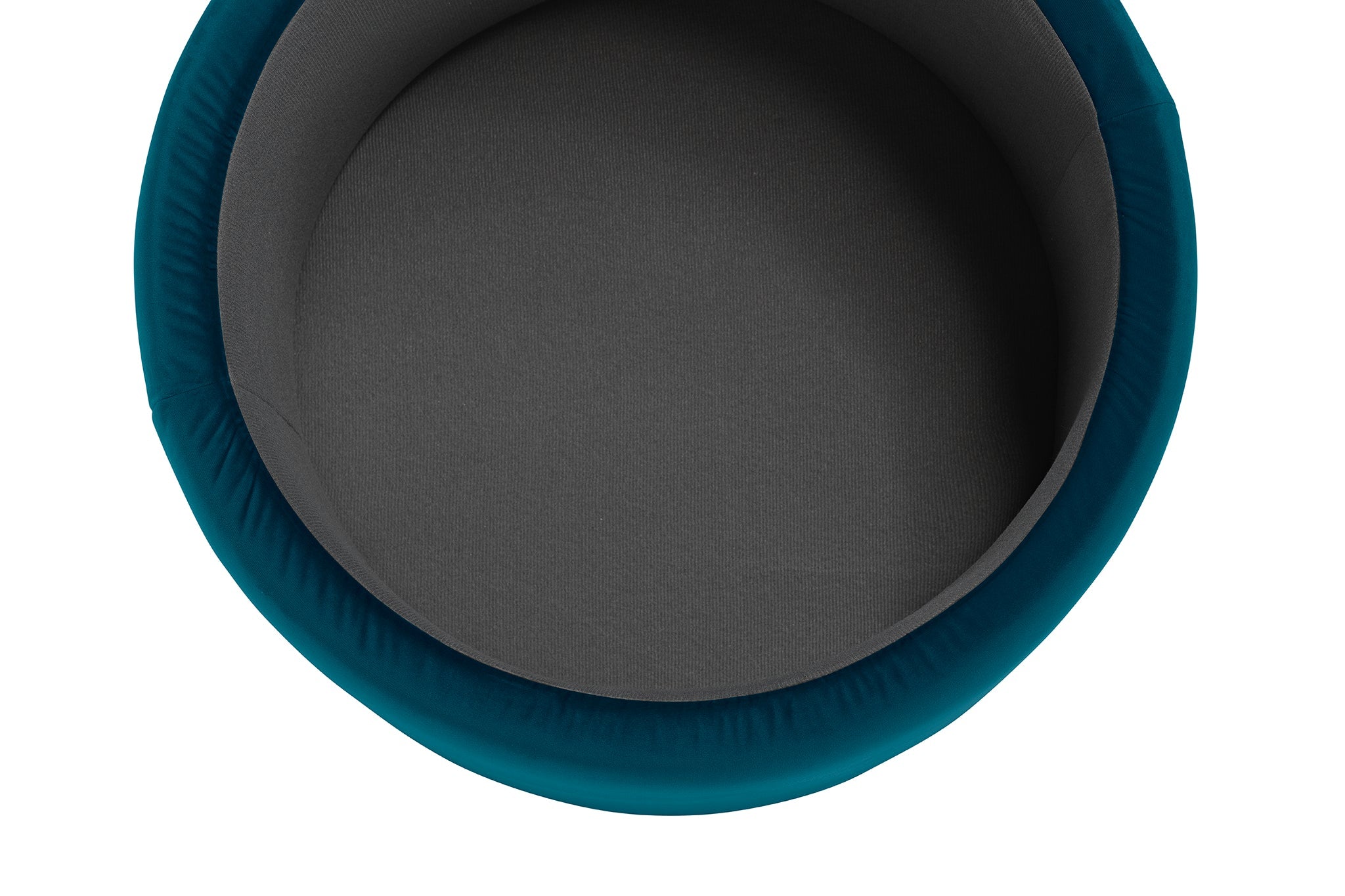 Pouf rangement rond Made in Italy en Velours pétrole Paranà