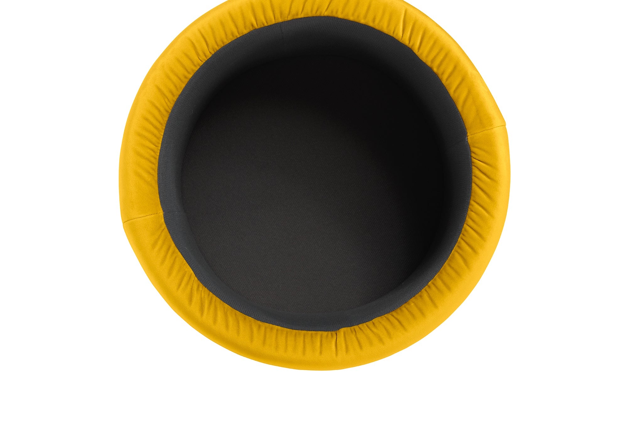 Pouf rangement rond Made in Italy en velours jaune - Paranà