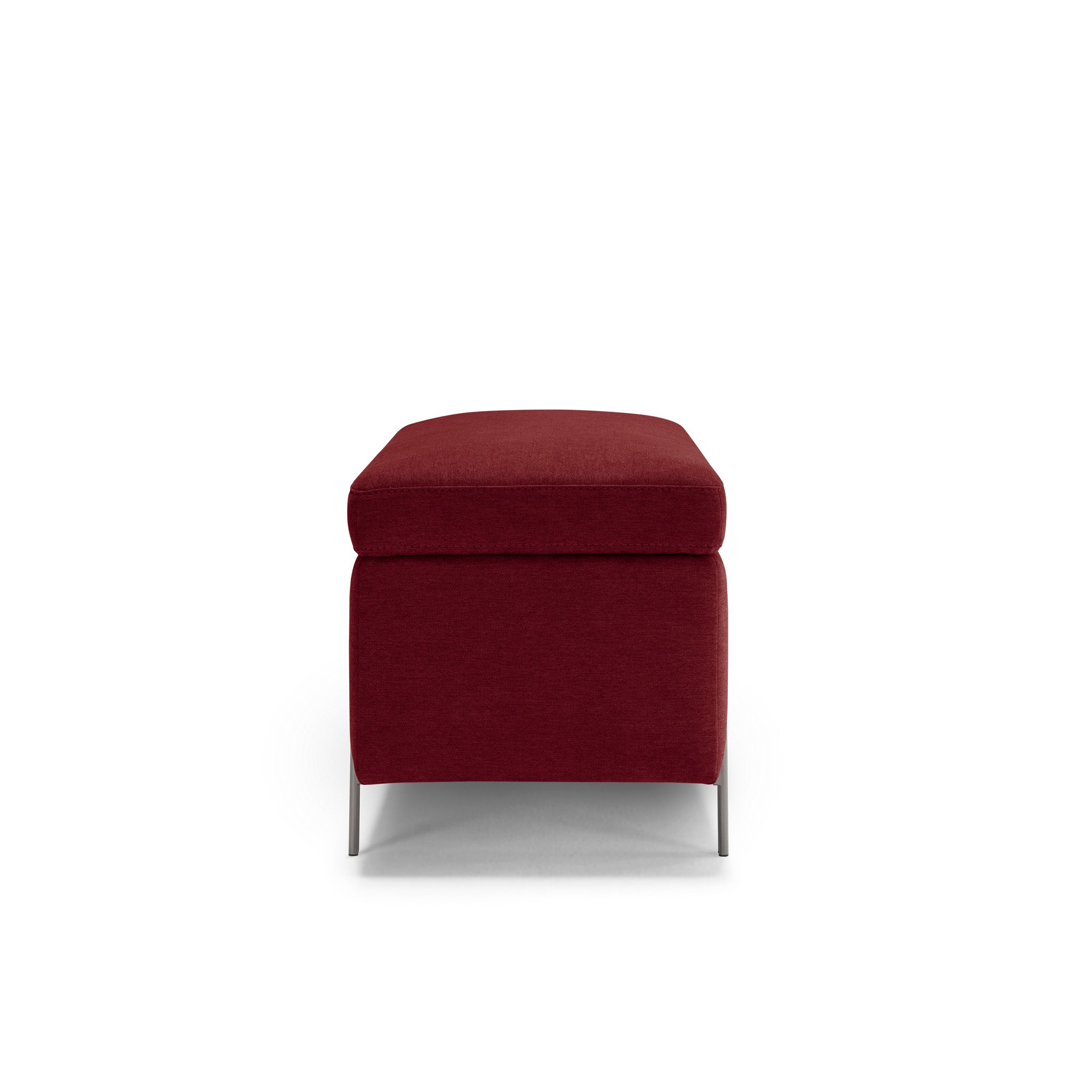 Banc SARDORELLA 110x45 cm rangement Made in Italy en tissu chenille bordeaux