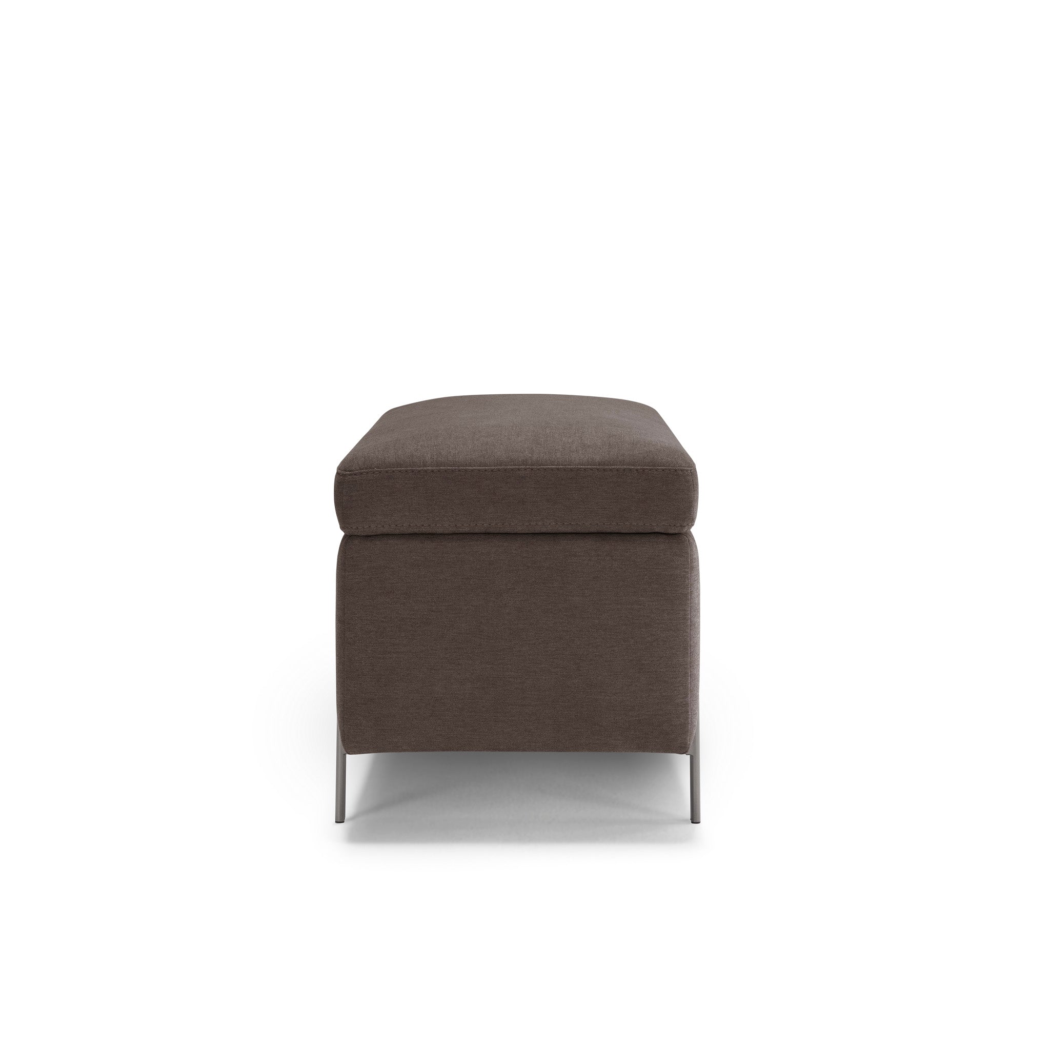 Banc SARDORELLA 110x45 cm rangement Made in Italy en tissu chenille marron
