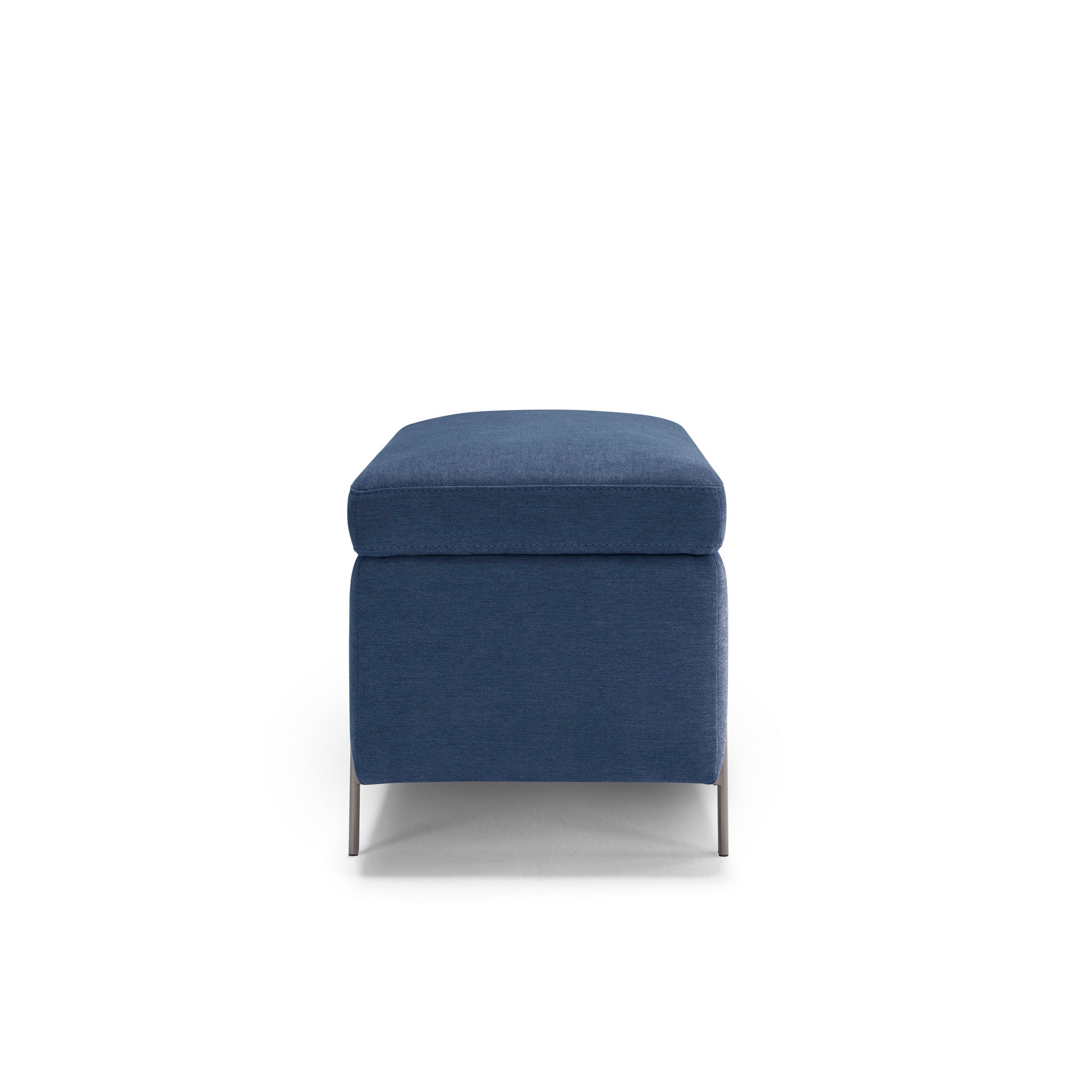 Banc SARDORELLA 110x45 cm rangement Made in Italy en tissu chenille bleu