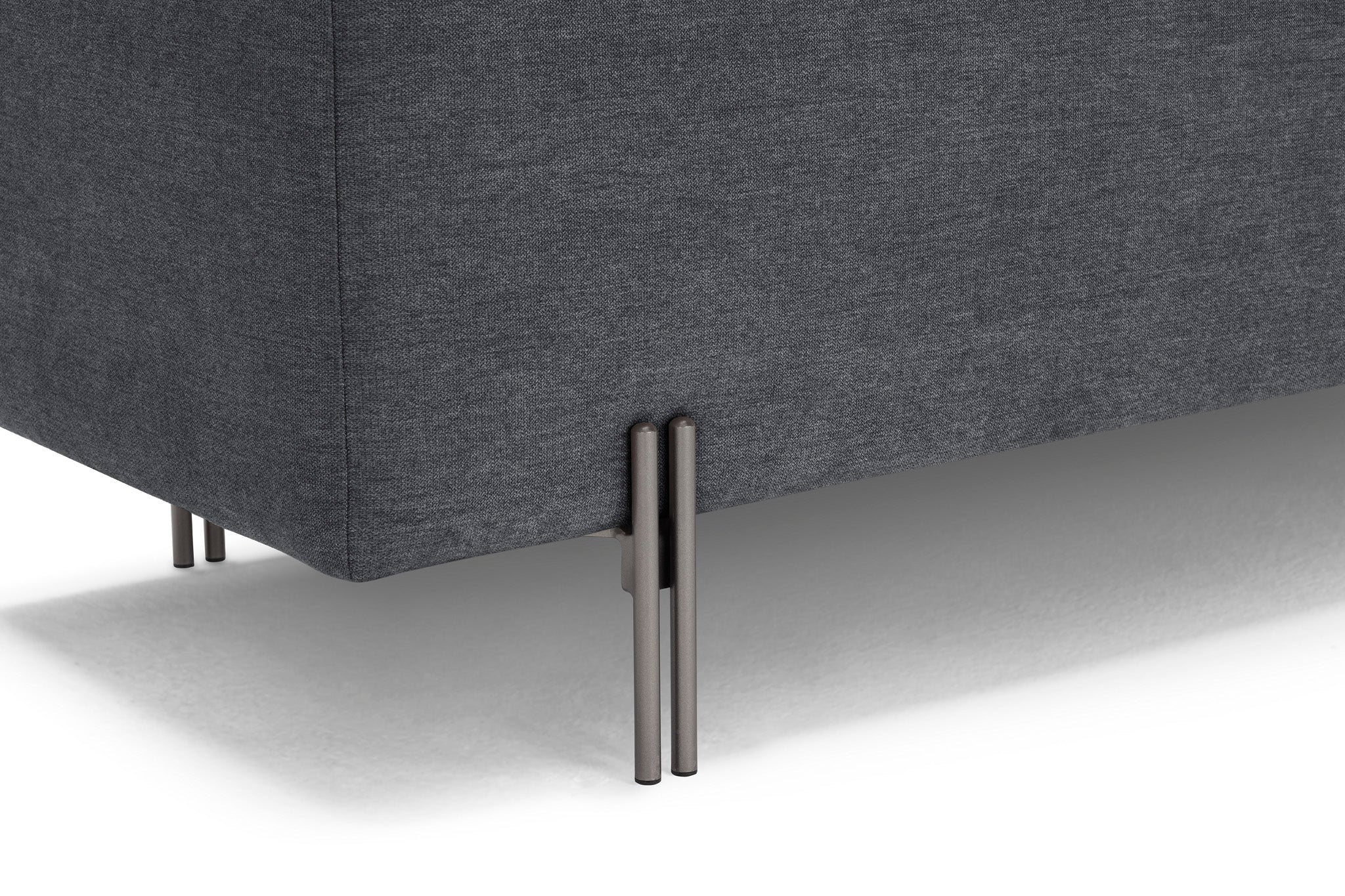 Banc SARDORELLA 110x45 cm rangement Made in Italy en tissu chenille gris foncé