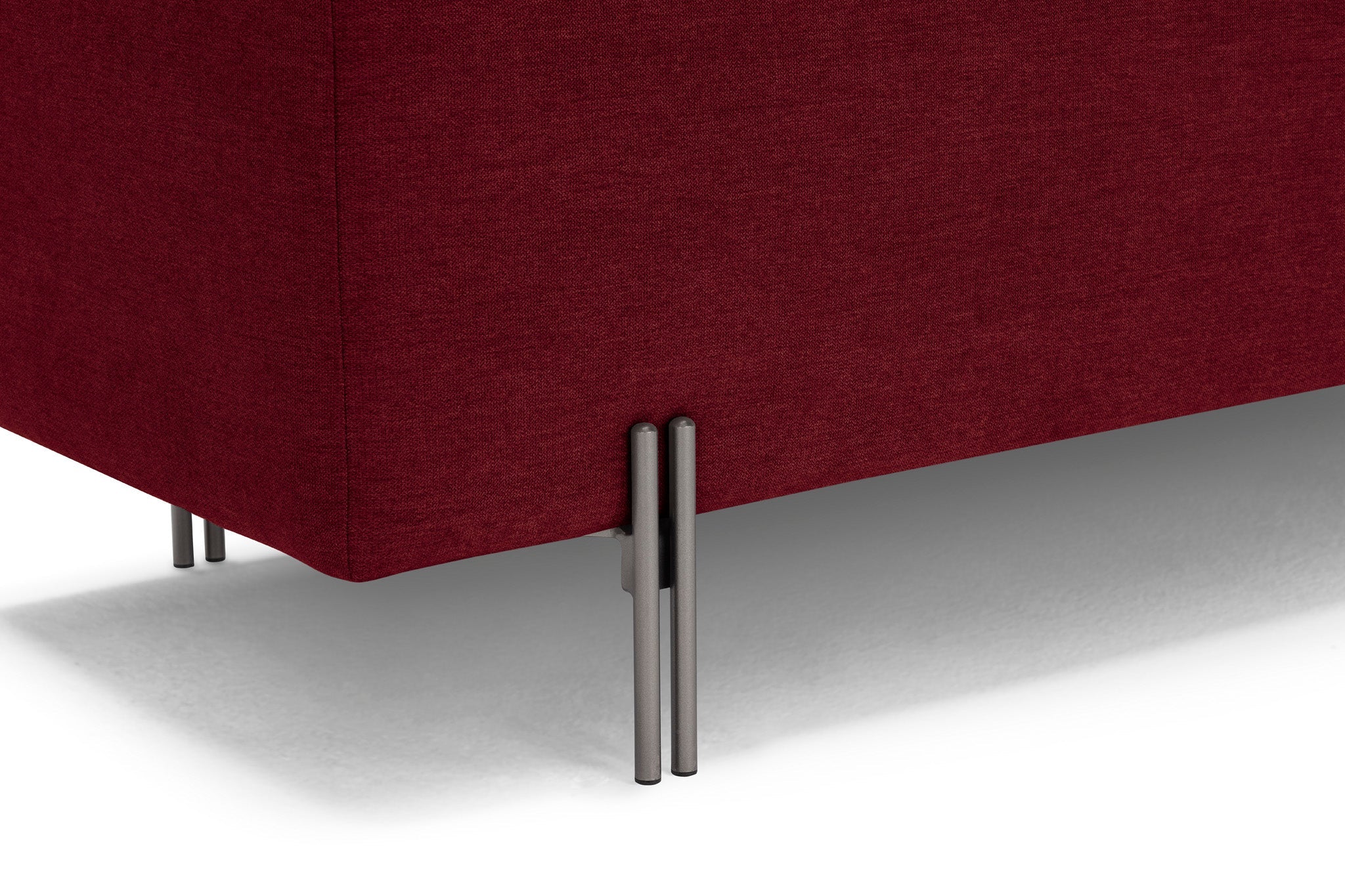 Banc SARDORELLA 110x45 cm rangement Made in Italy en tissu chenille bordeaux