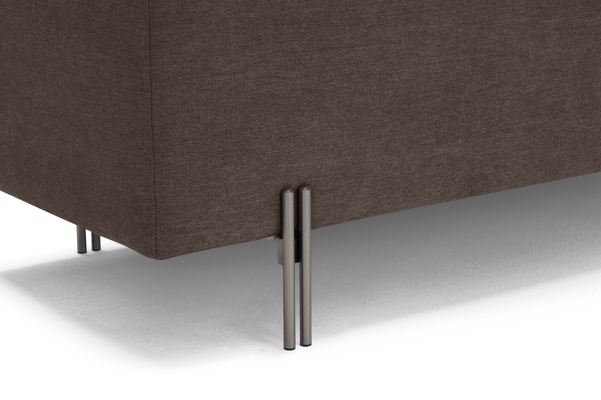 Banc SARDORELLA 110x45 cm rangement Made in Italy en tissu chenille marron