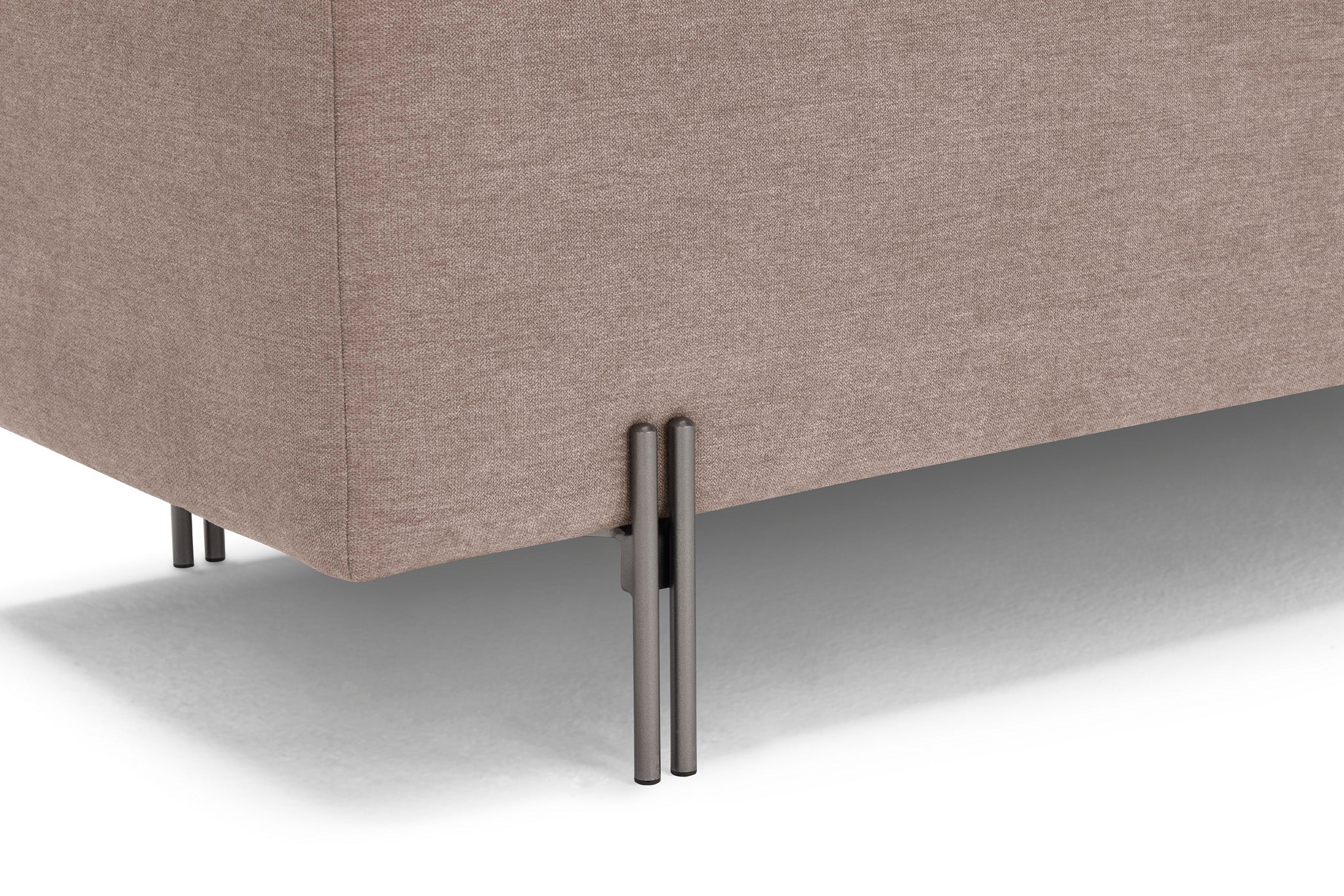 Banc SARDORELLA 110x45 cm rangement Made in Italy en tissu chenille camel