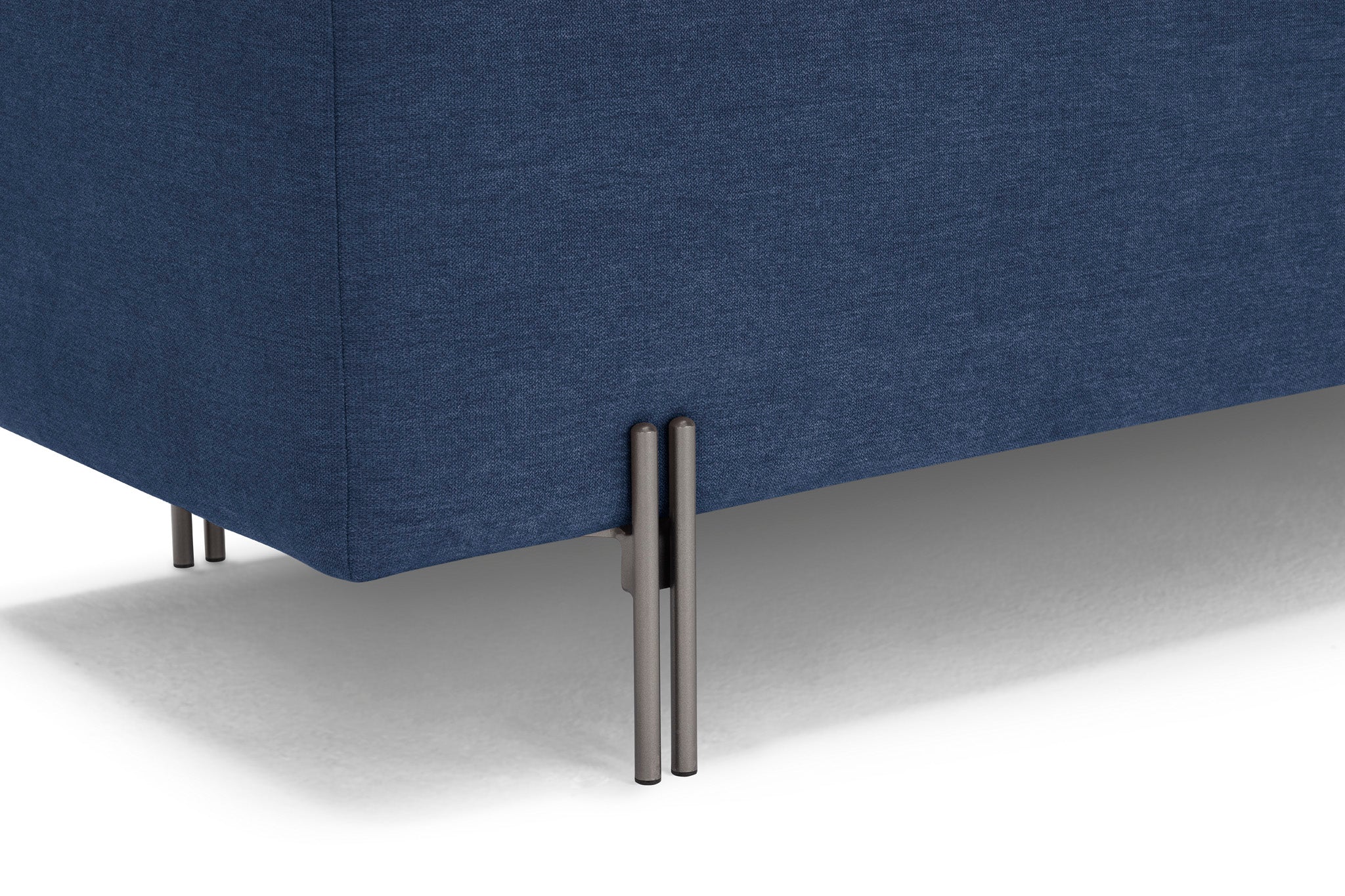 Banc SARDORELLA 110x45 cm rangement Made in Italy en tissu chenille bleu