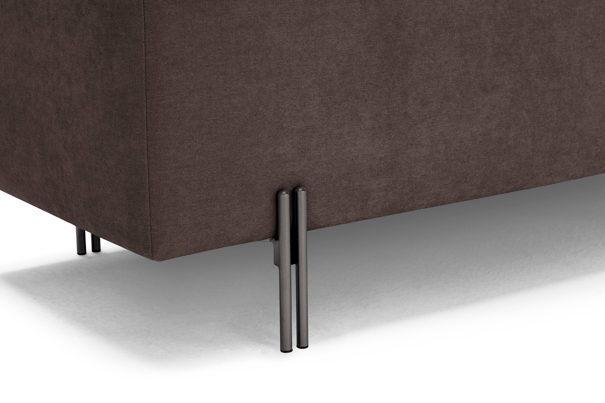 Banc CARAMAGNA 110x45 cm rangement Made in Italy Matelassé en tissu chenille marron