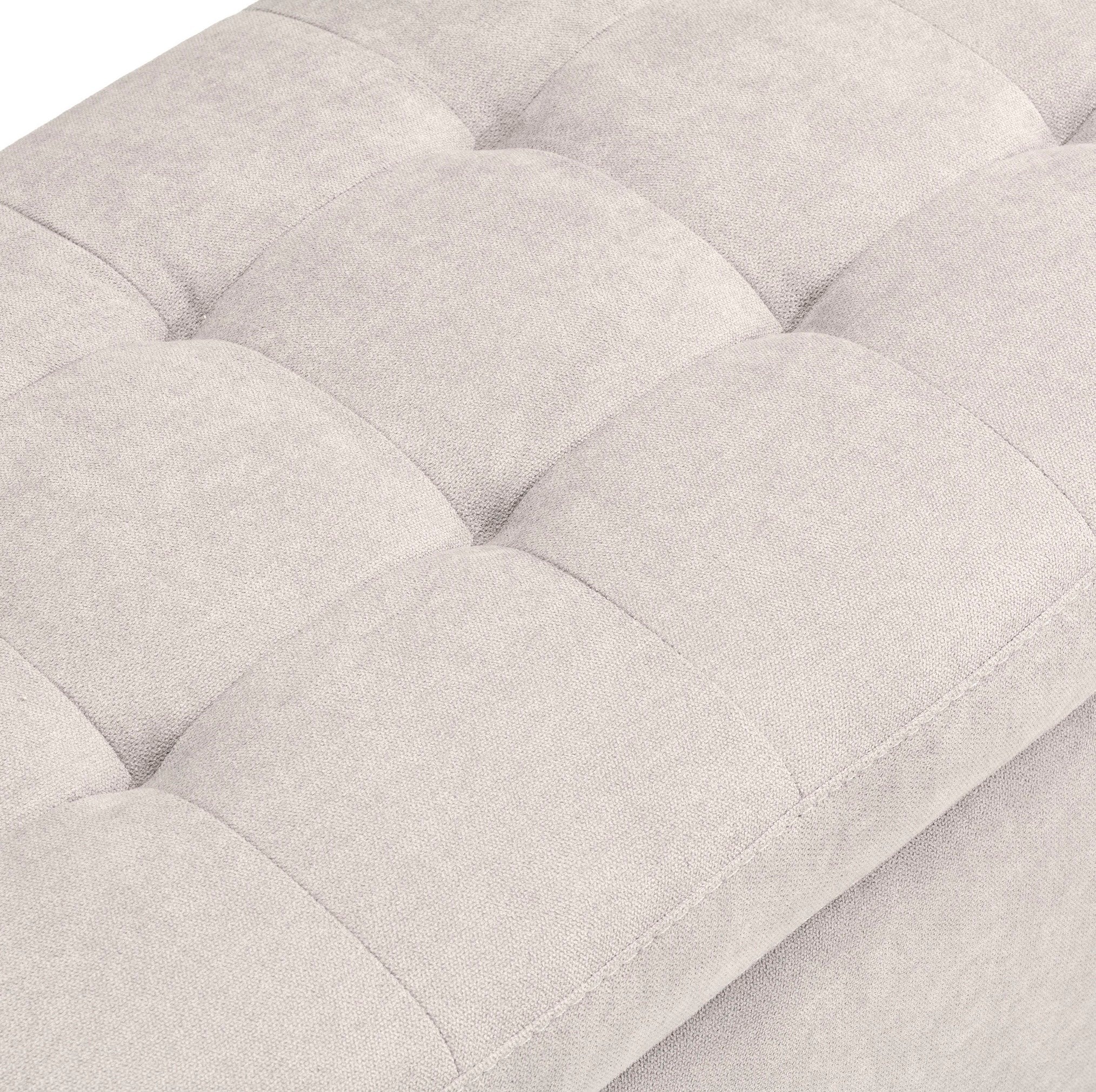 Banc VALSURA rangement Made in Italy matelassé en tissu chenille beige