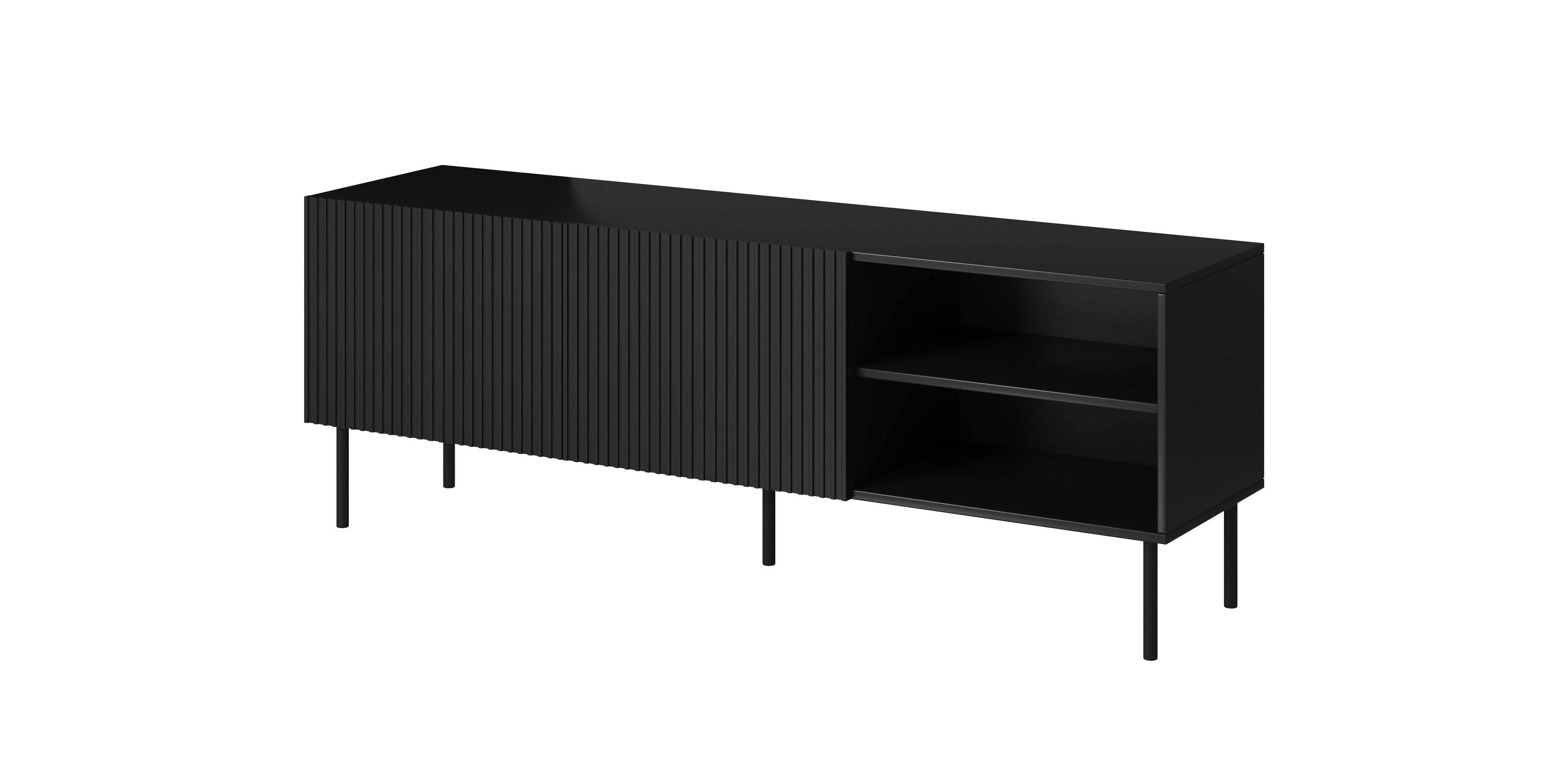 Meuble TV 2 portes avec pied en métal Bijou 150x54 cm