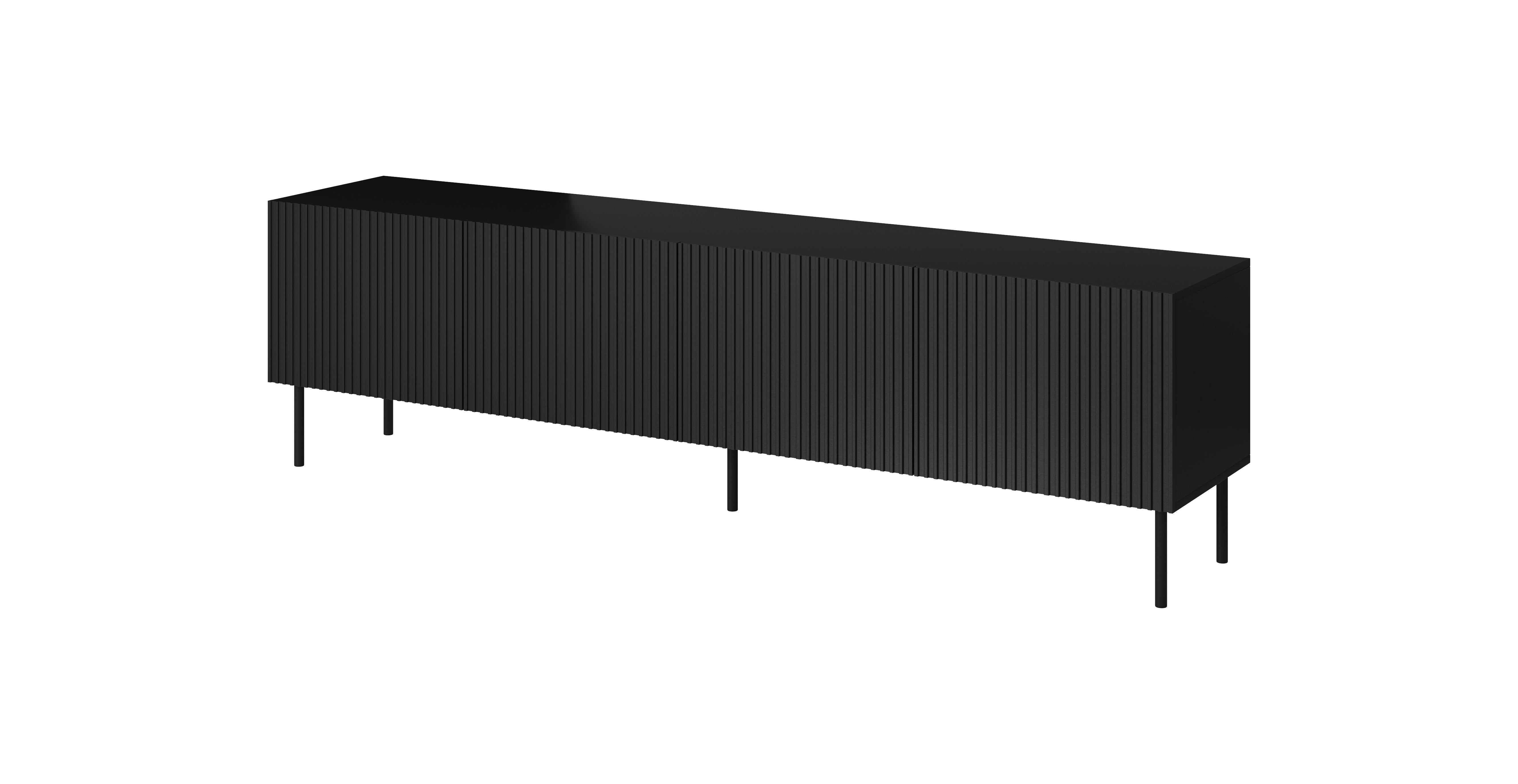 Meuble TV 4 portes avec pied en métal Bijou 200x52 cm