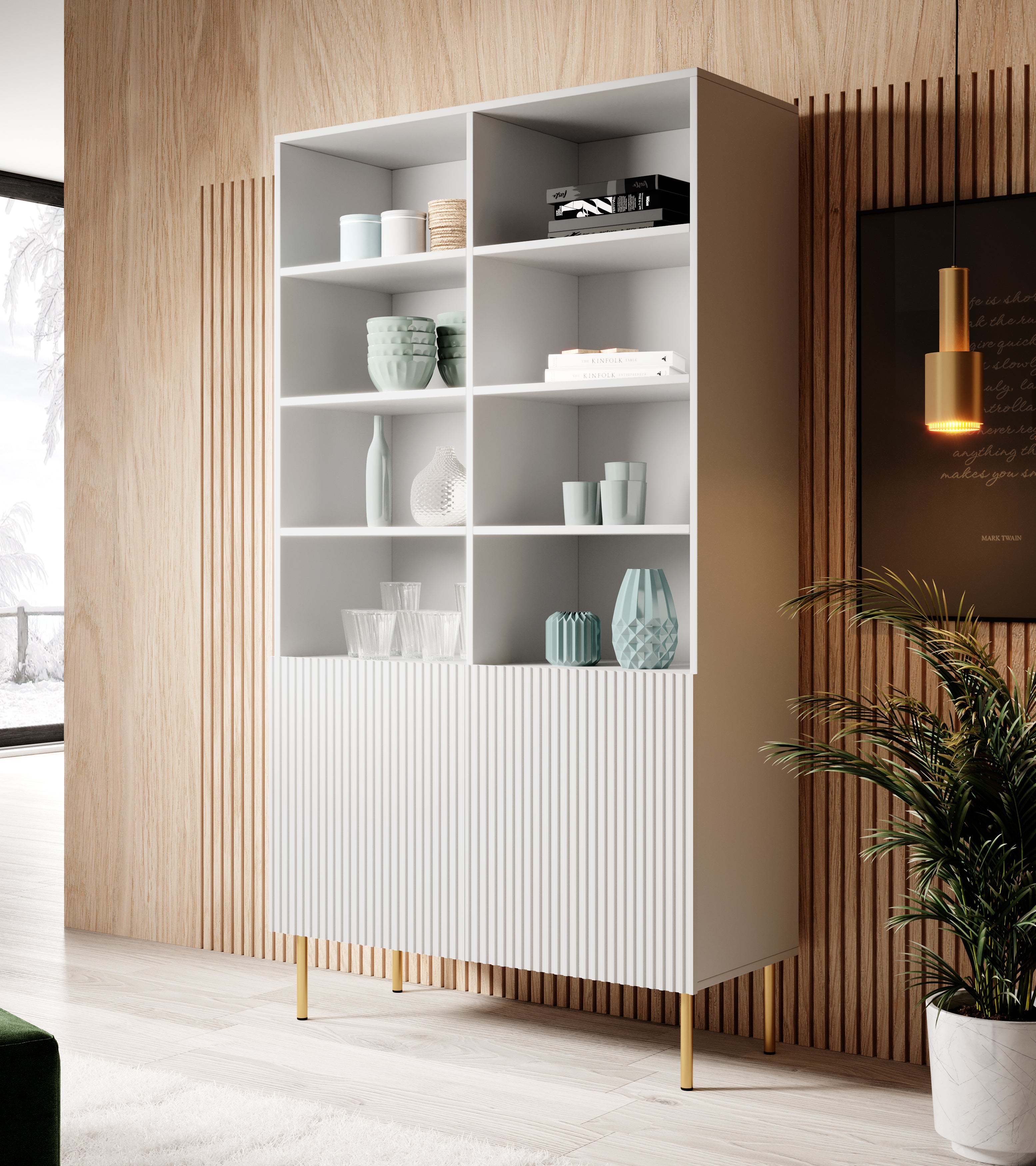 Buffet 2 portes avec pied en métal Bijou 100x178 cm