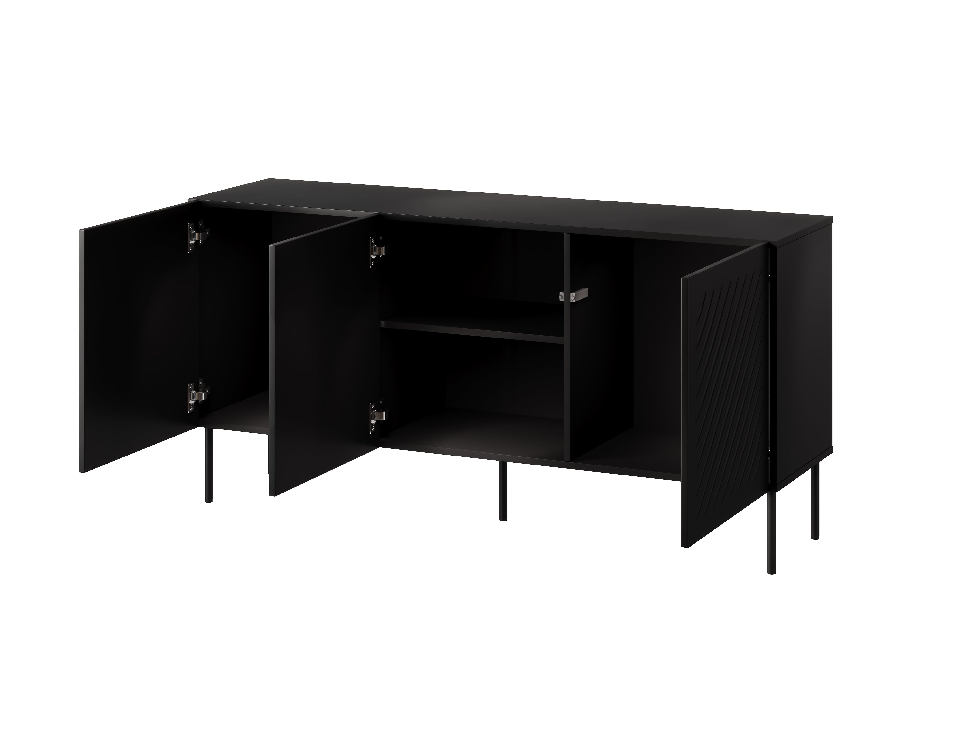 Buffet 3 portes avec pied en métal Fleur 150x75 cm