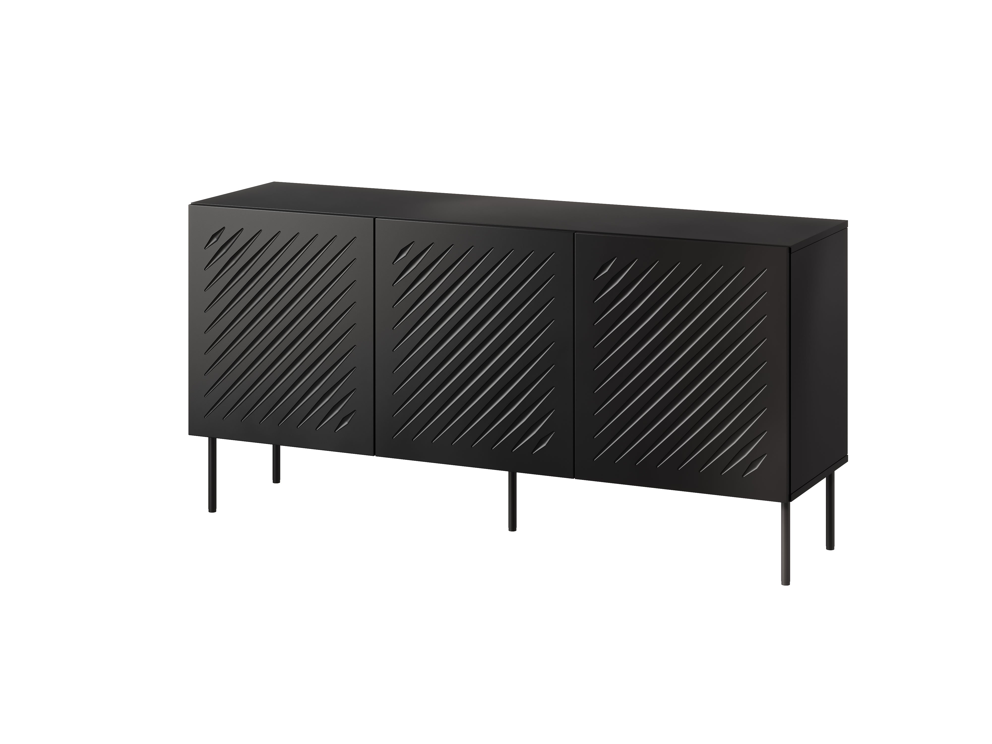 Buffet 3 portes avec pied en métal Fleur 150x75 cm