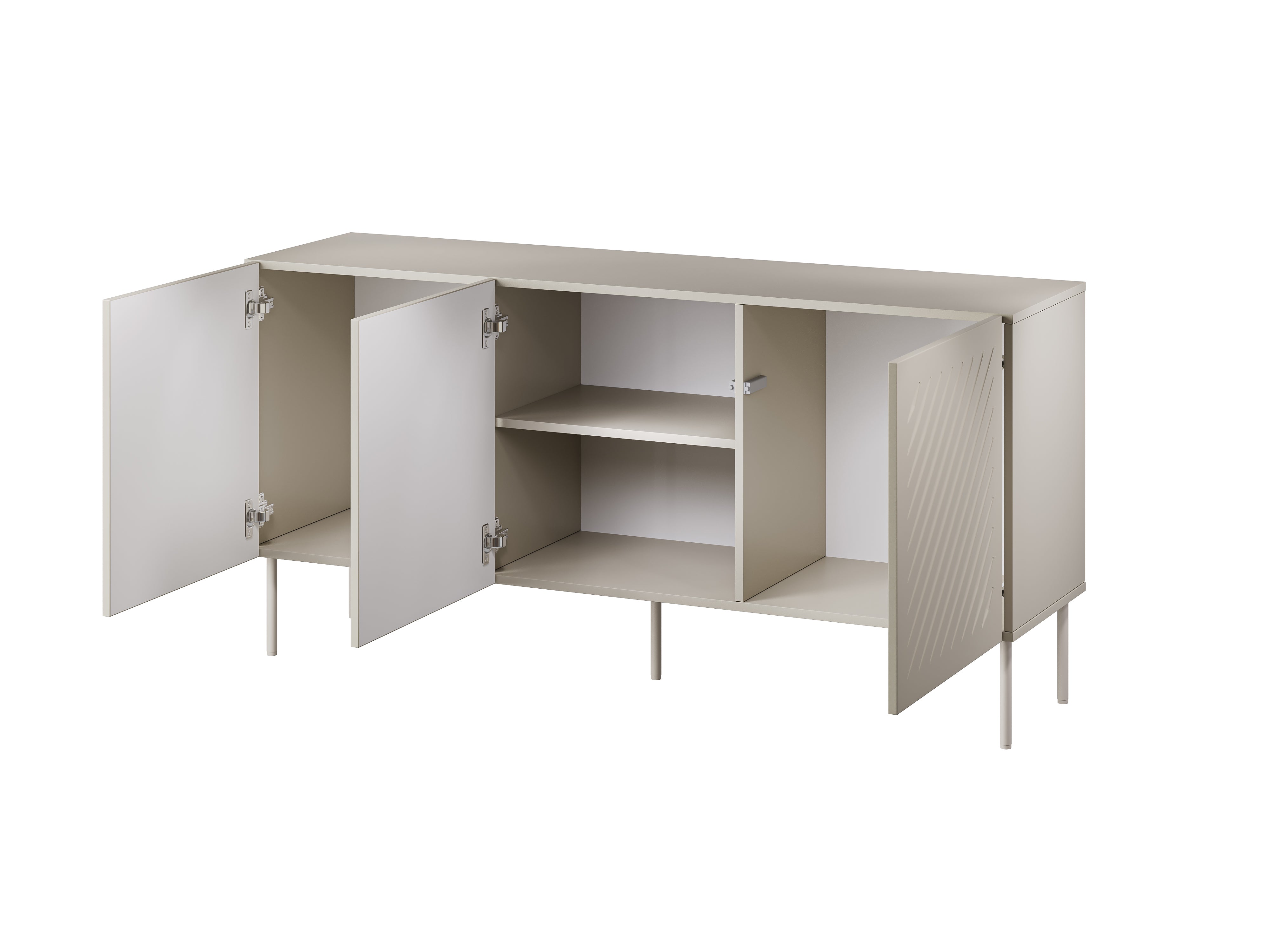 Buffet 3 portes avec pied en métal Fleur 150x75 cm