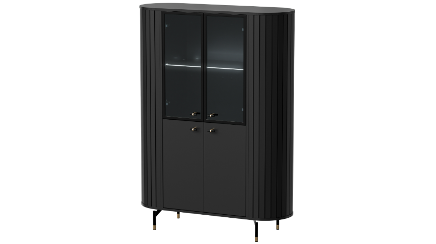Vitrine 4 portes avec pied en métal Rose 112x155 cm