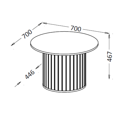 Table à café Rose 70x47 cm