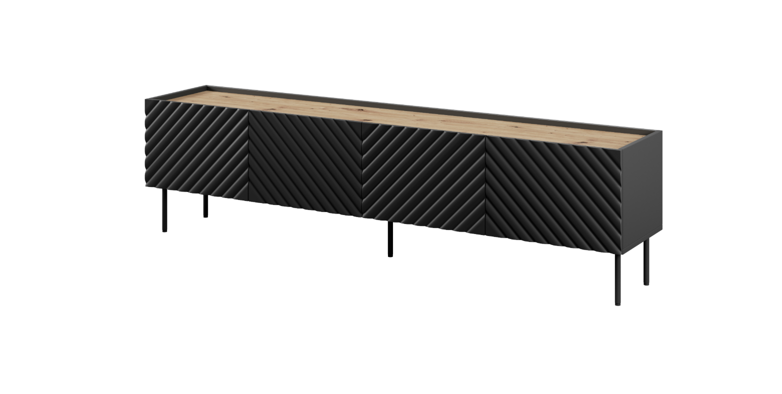 Meuble TV 4 portes avec pied en métal Rêve 200x53 cm