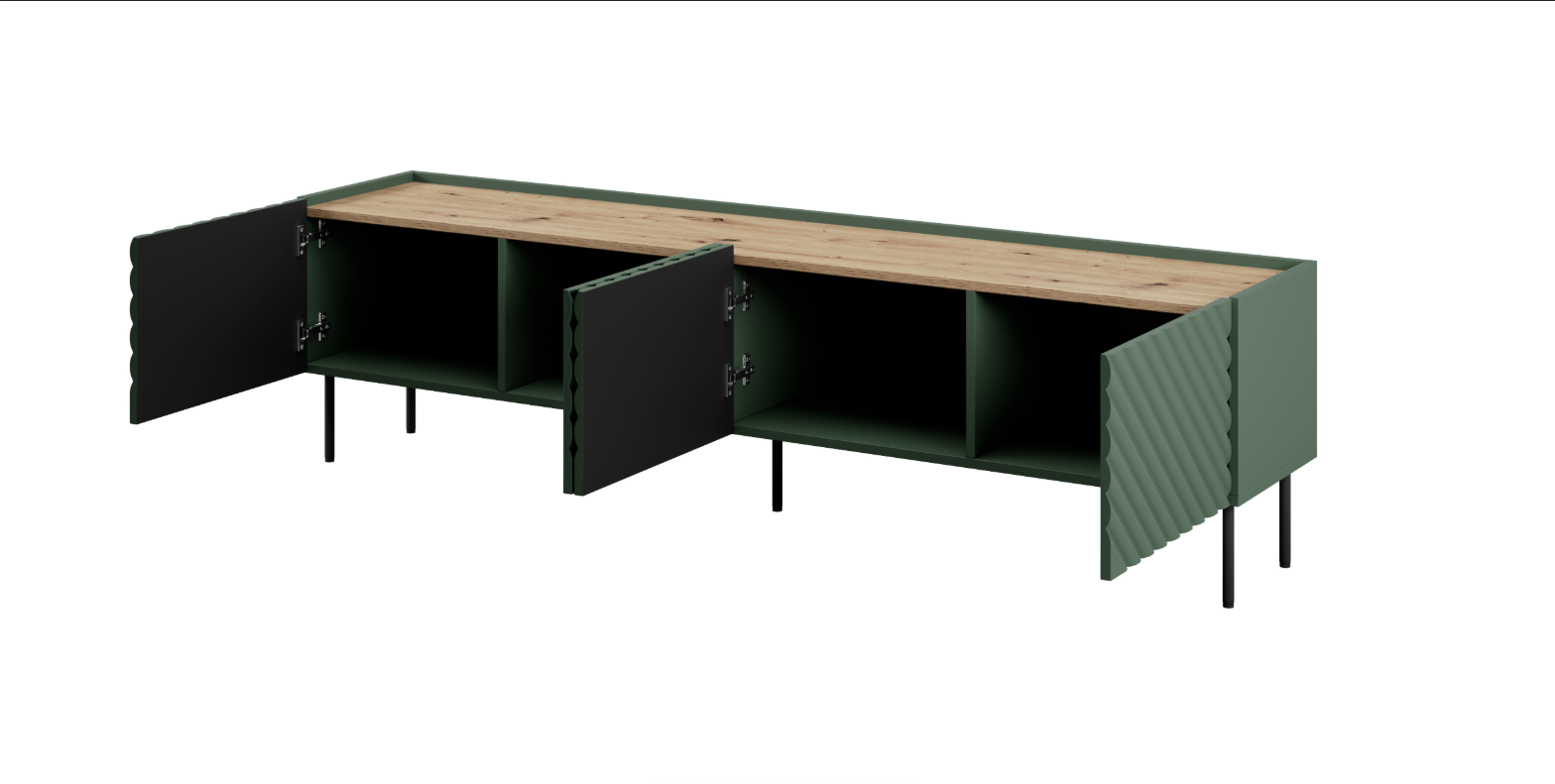 Meuble TV 4 portes avec pied en métal Rêve 200x53 cm