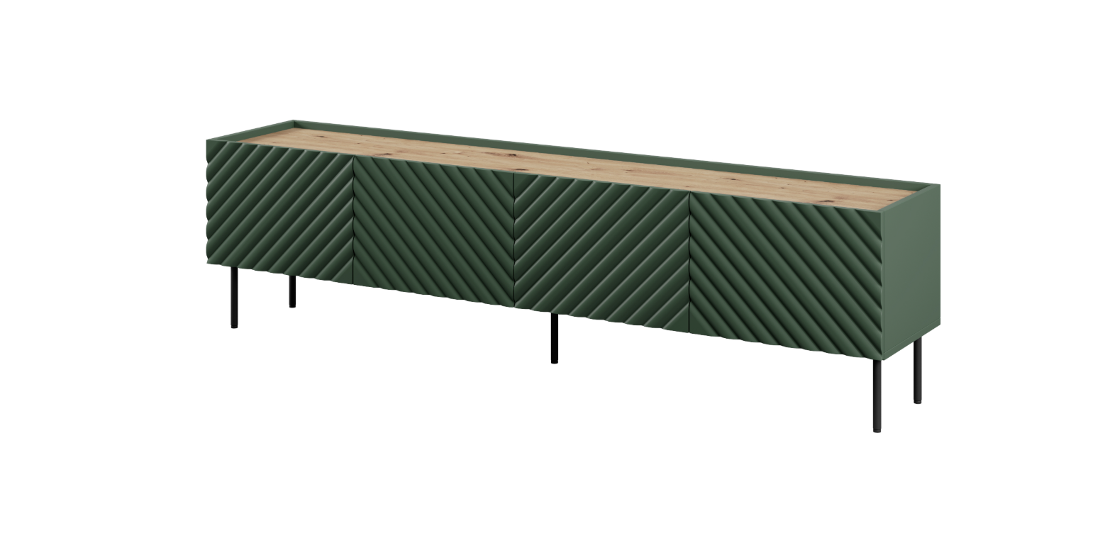 Meuble TV 4 portes avec pied en métal Rêve 200x53 cm
