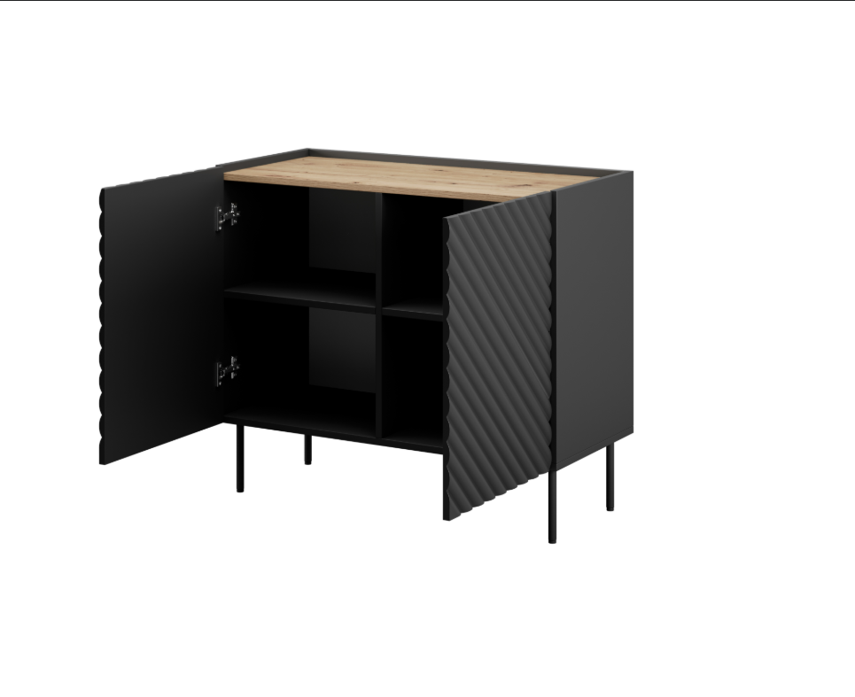 Buffet 2 portes avec pied en métal Rêve 98x84 cm