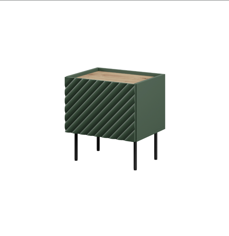 Table de chevet 1 porte avec pied métal Rêve 50x53 cm