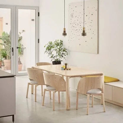 Table à manger 6 places 180x100 cm Atlas de Teulat en bois naturel